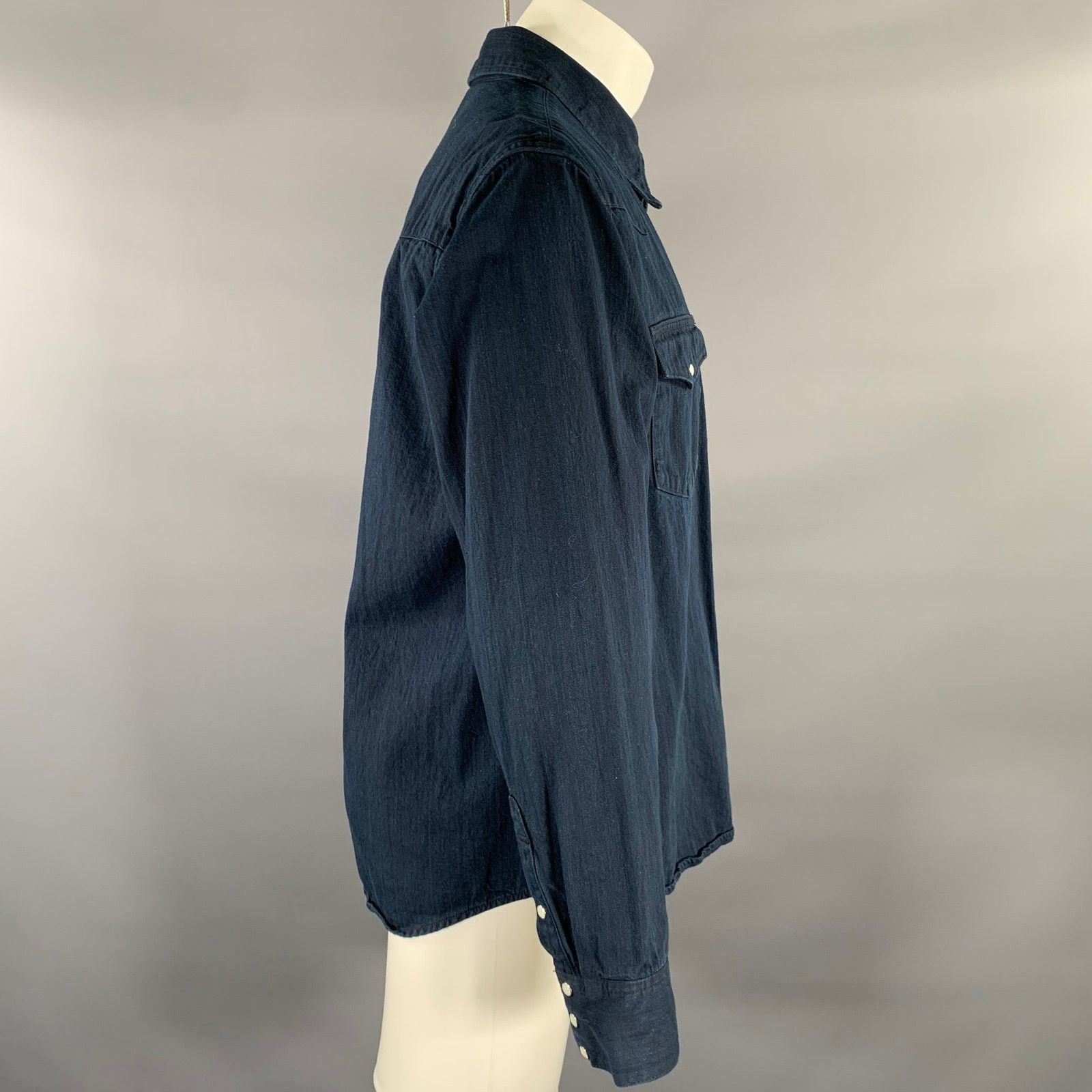 Visvim VISVIM Size M Indigo Cotton Snaps Long Sleeve Shirt Size US L / EU 52-54 / 3 - 3 Thumbnail