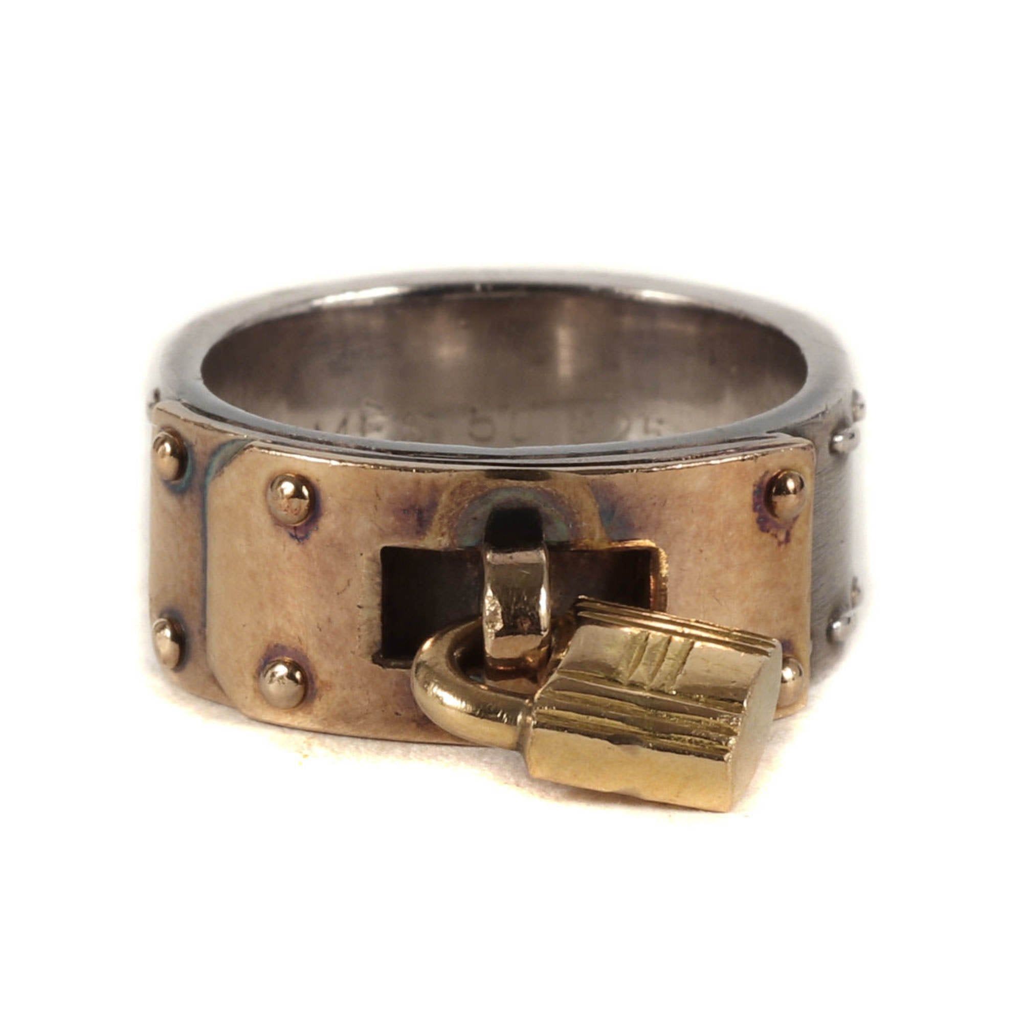 image of Hermes Kelly Ring Ag925 Cadena Vintage Silver Jewelry Accessories Gold, Women's