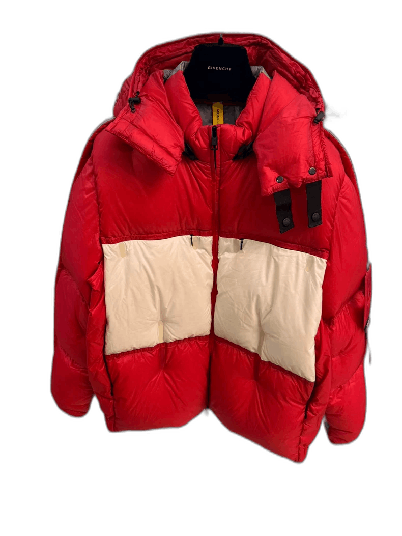 Moncler Moncler Red Down Jacket with White Panel Size US M / EU 48-50 / 2 - 1 Thumbnail