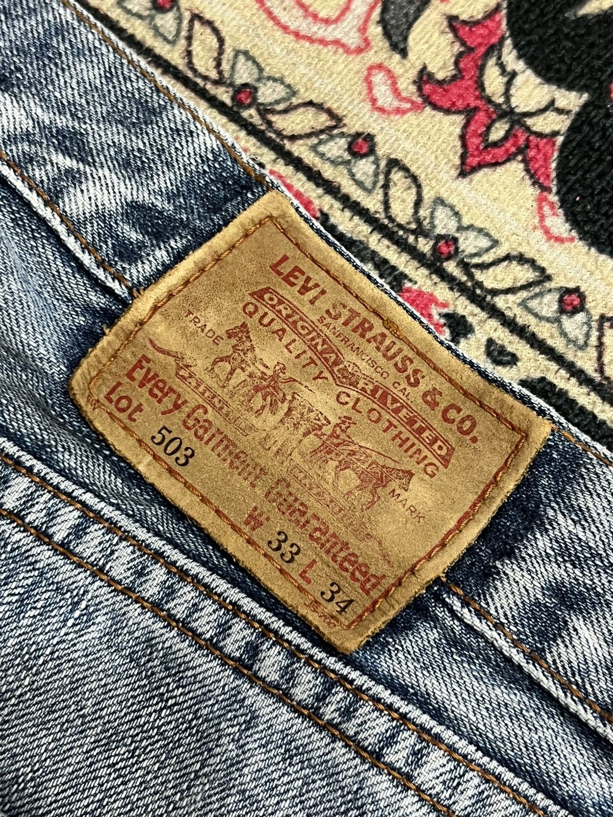 Levi's (33x34) Vintage Y2K Levi’s 503 Blue Washed Loose Cut Jeans Size US 33 - 8 Thumbnail