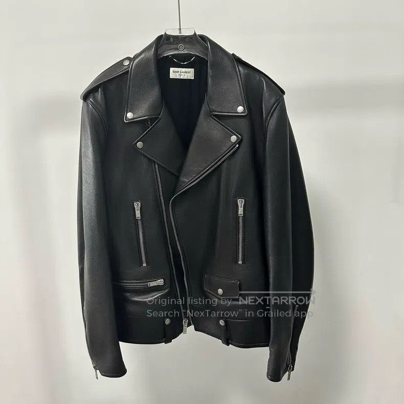 Saint Laurent Paris Saint Laurent Paris Motorcycle Leather Jacket i Size US XL / EU 56 / 4 - 1 Thumbnail