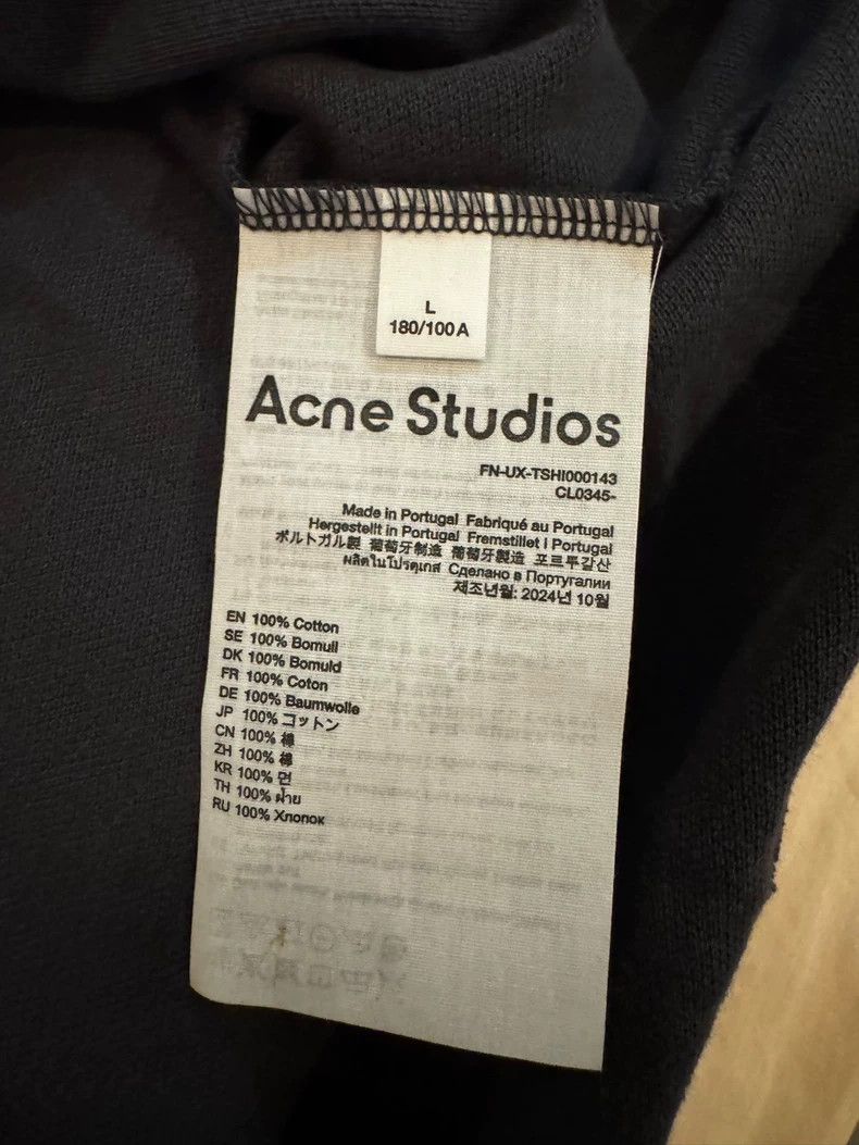 Acne Studios acne studios Embroidered badge solid-color round-neck T-sh Size US L / EU 52-54 / 3 - 2 Thumbnail