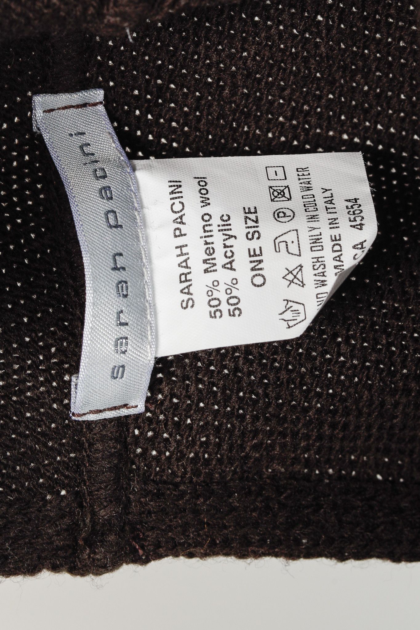 Sarah Pacini Sarah Pacini Brown Wool-Blend Ribbed-Knit Pocket Scarf Size ONE SIZE - 4 Thumbnail