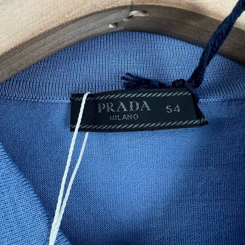 Prada Prada Triangle blue polo knitted short sleeves 2505-Nextarr Size US L / EU 52-54 / 3 - 4 Thumbnail
