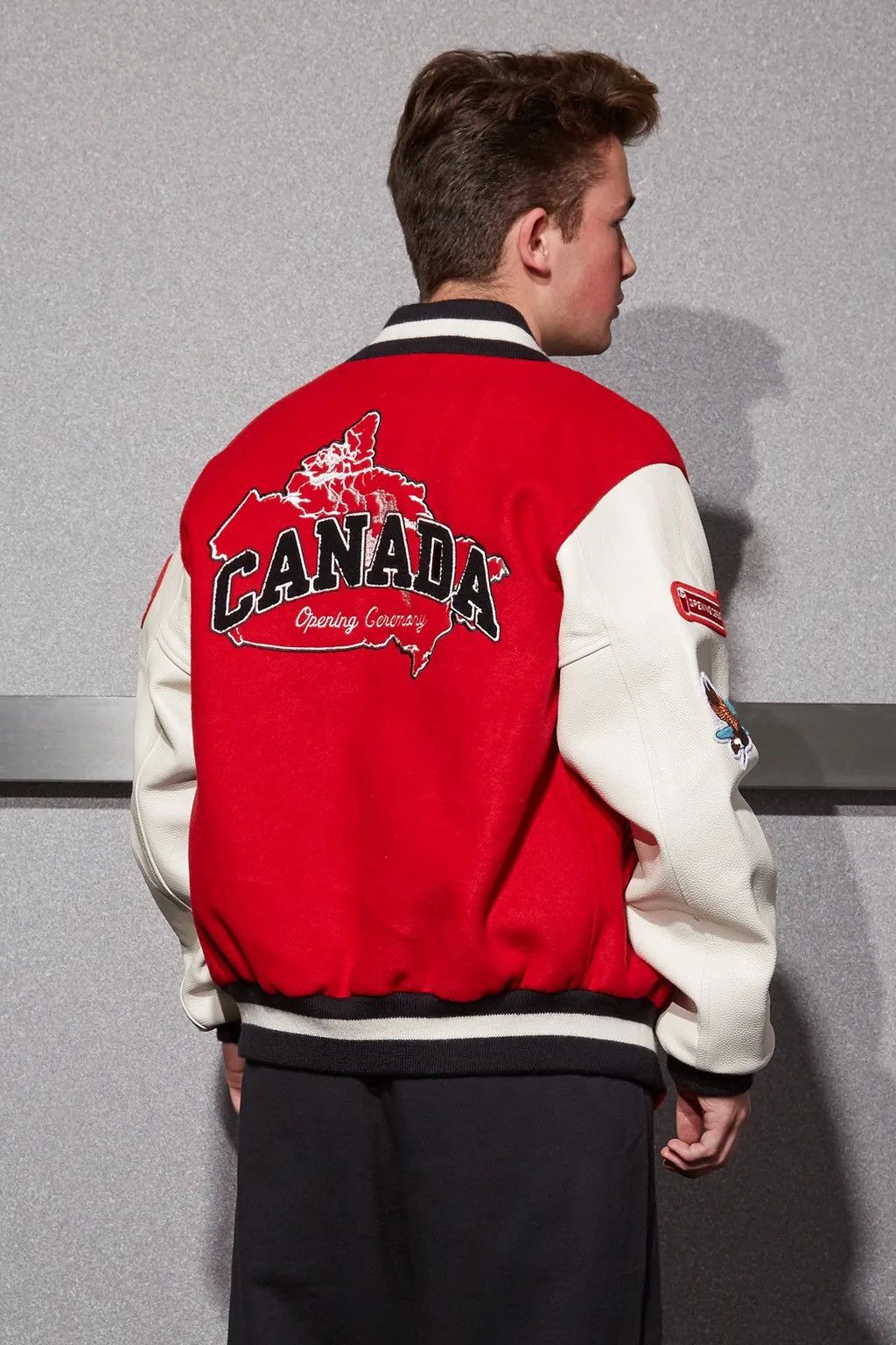 Opening Ceremony Opening Ceremony Varsity Jacket Red Leather Canada Size US L / EU 52-54 / 3 - 1 Thumbnail