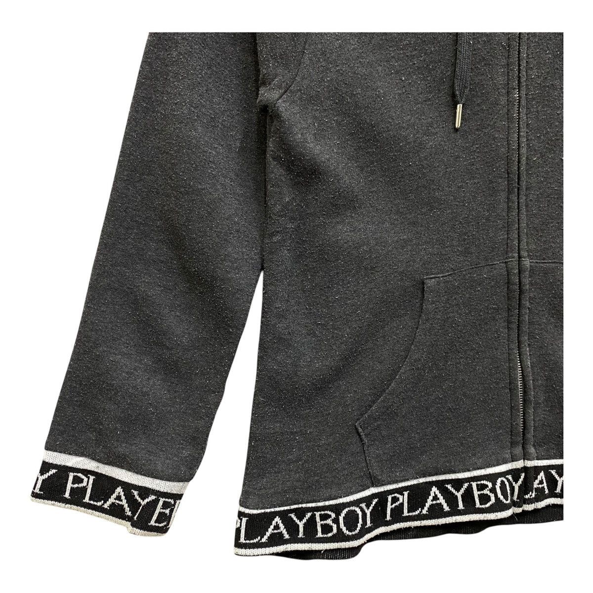Playboy Vintage Playboy Monogram Tape Hoodie Full Zip Dark Grey L Size US L / EU 52-54 / 3 - 3 Thumbnail