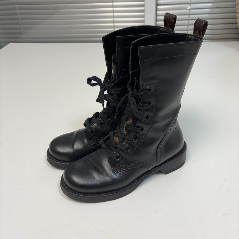 Louis Vuitton Louis Vuitton Metropolis Black Leather Combat Boots - Size US 6.5 / EU 39-40 - 1 Thumbnail