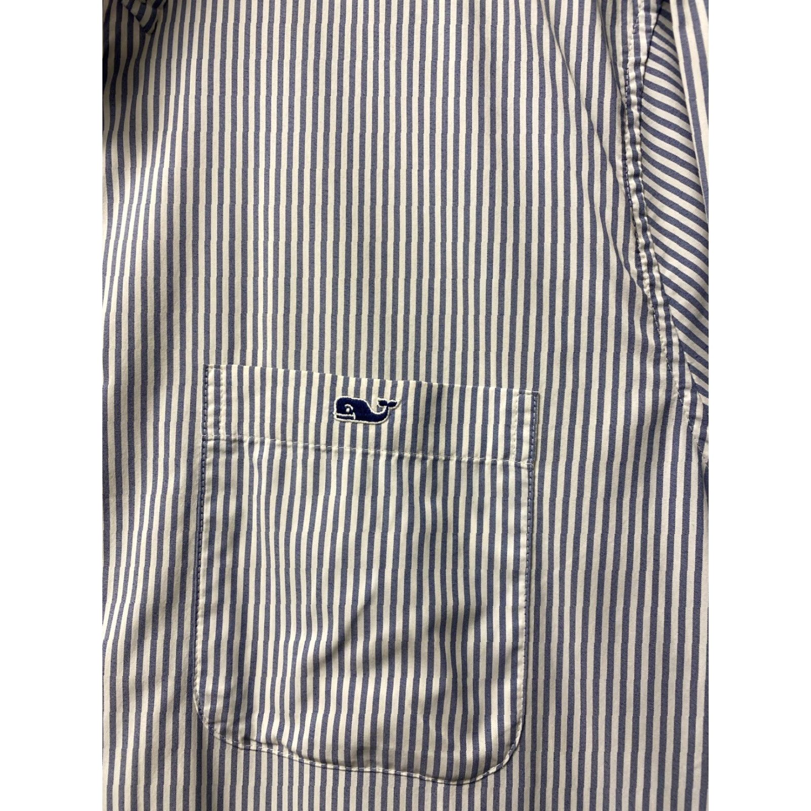 Vineyard Vines Vineyard Vines Dress Shirt Men XL Navy Striped Slim Fit Button Up Casual Formal Business Size 46R - 2 Thumbnail