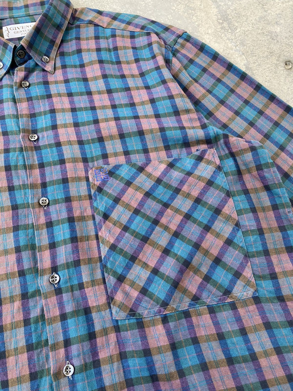 Givenchy Vintage 70s Givenchy Gentleman Paris Plaid Button Ups Size US M / EU 48-50 / 2 - 7 Thumbnail