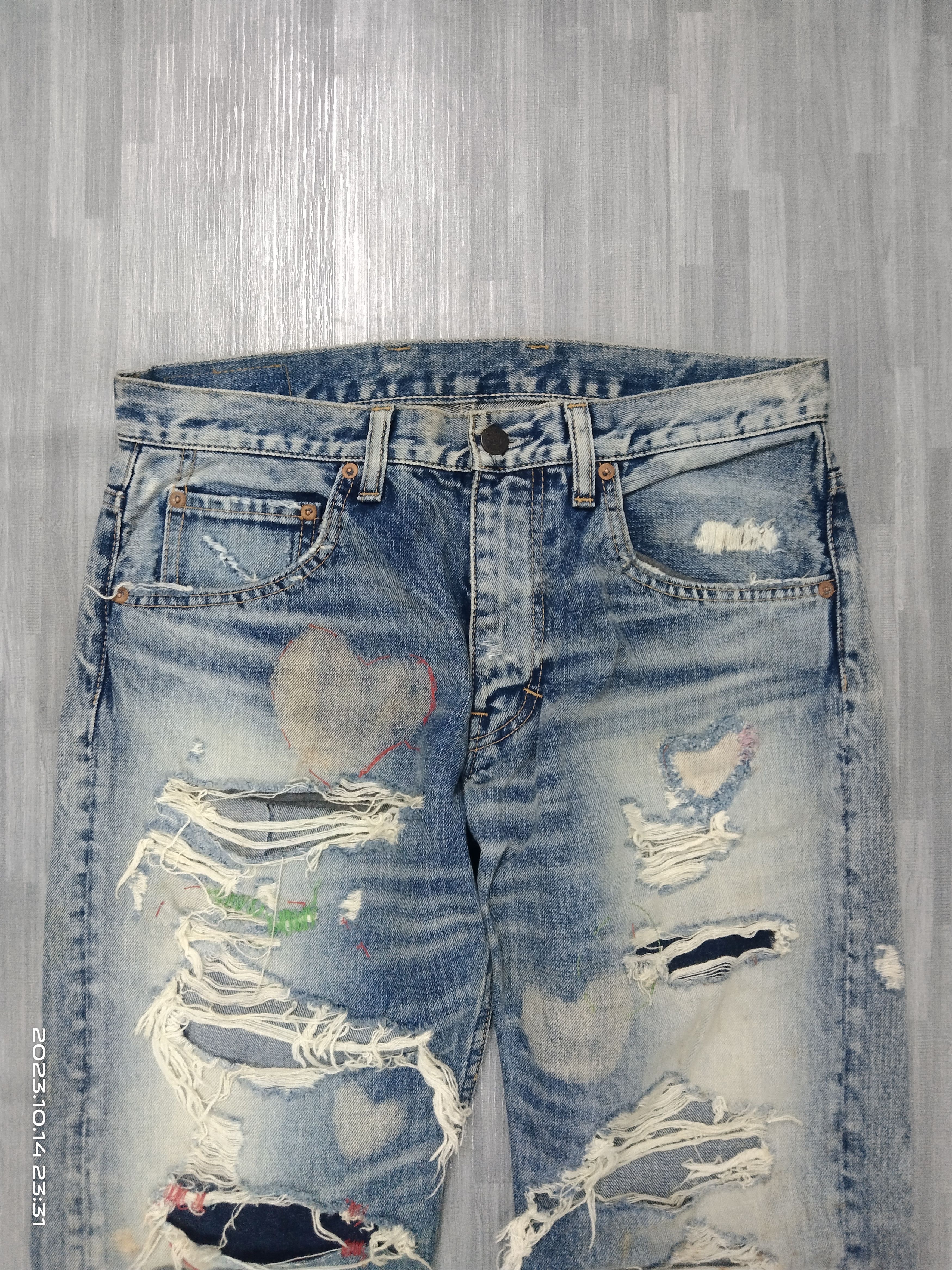 Japanese Brand RNA DISTRESSED DENIM PANTS Size US 30 / EU 46 - 6 Thumbnail