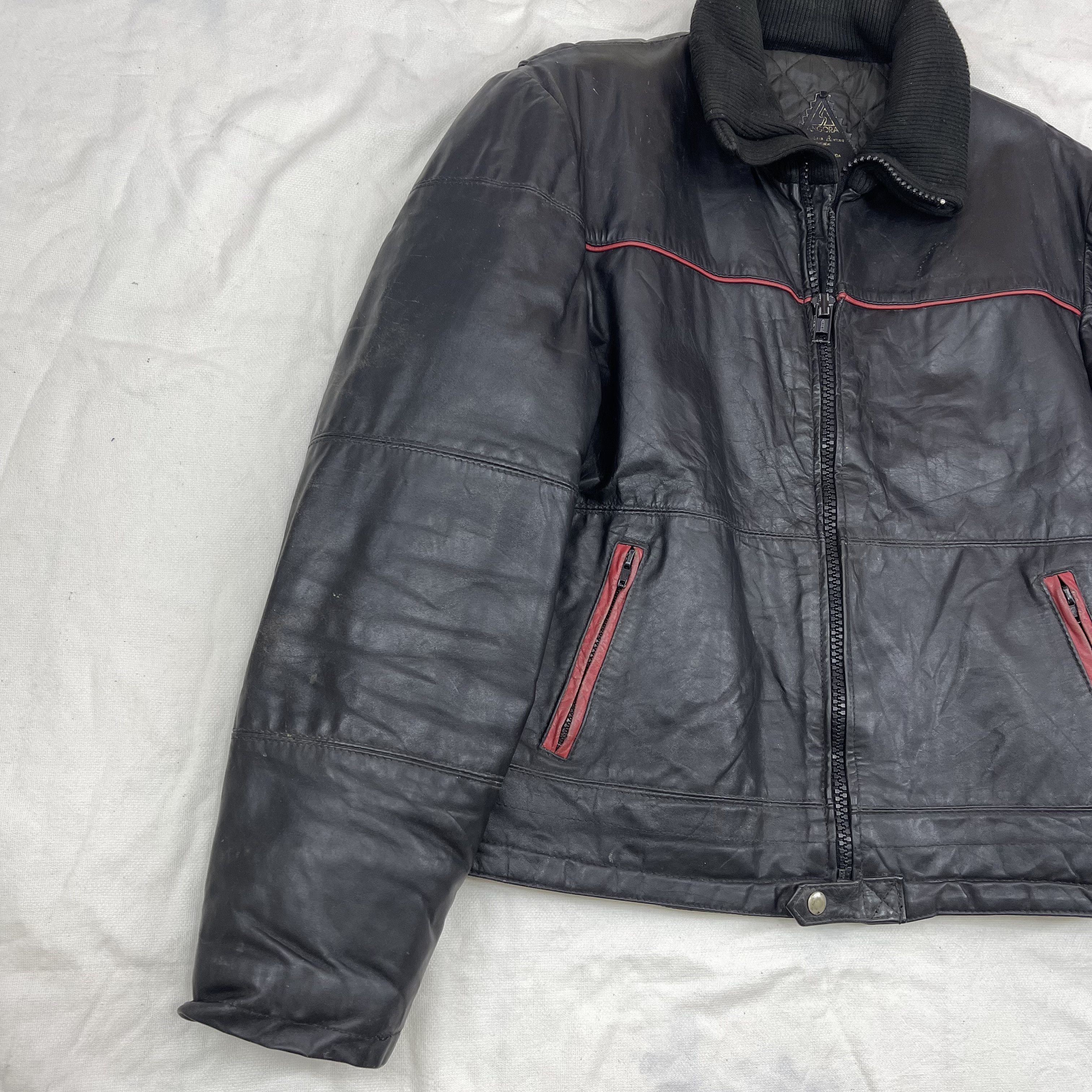 Vintage 90s Vintage ANGORA Leather Jacket Motorcycle Jacket #1187/AP Size US M / EU 48-50 / 2 - 4 Thumbnail