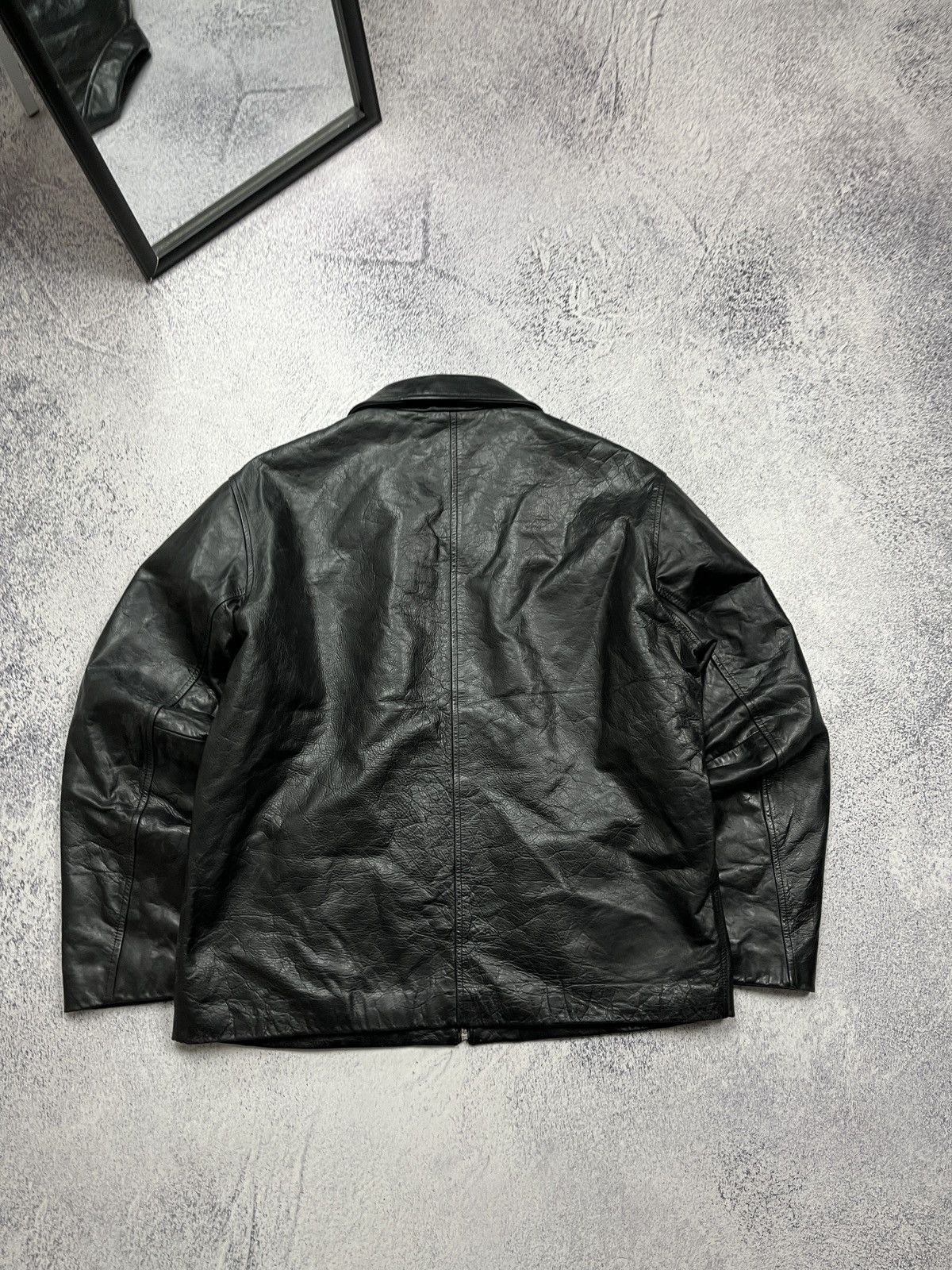 Gap Vintage GAP Black Genuine Leather Jacket Avantgarde Grunge Size US L / EU 52-54 / 3 - 18 Thumbnail