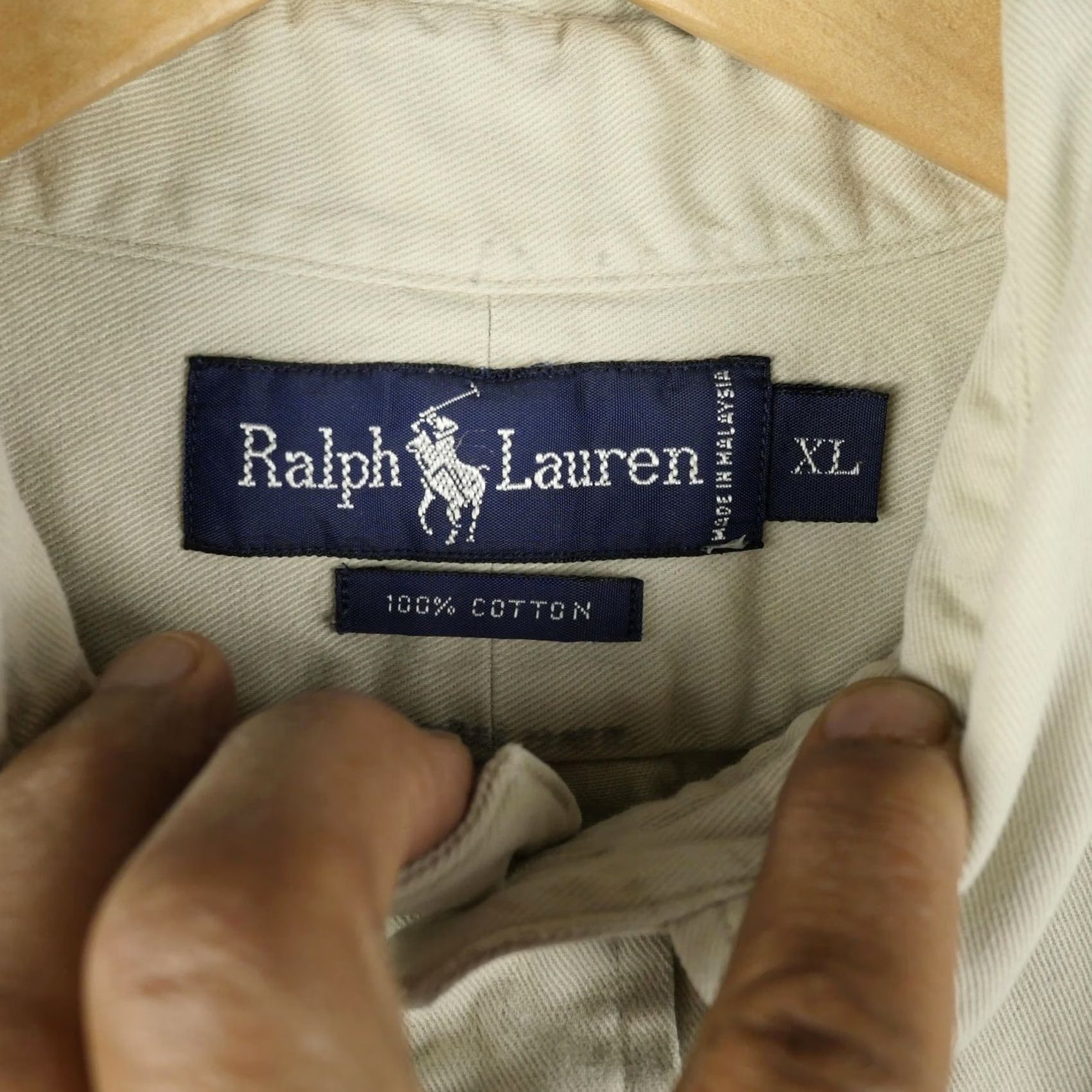 Ralph Lauren Ralph Lauren Shirt Mens XL Beige Twill Button-Down Long Sleeve Pony Heavy Cotton Size US XL / EU 56 / 4 - 5 Thumbnail