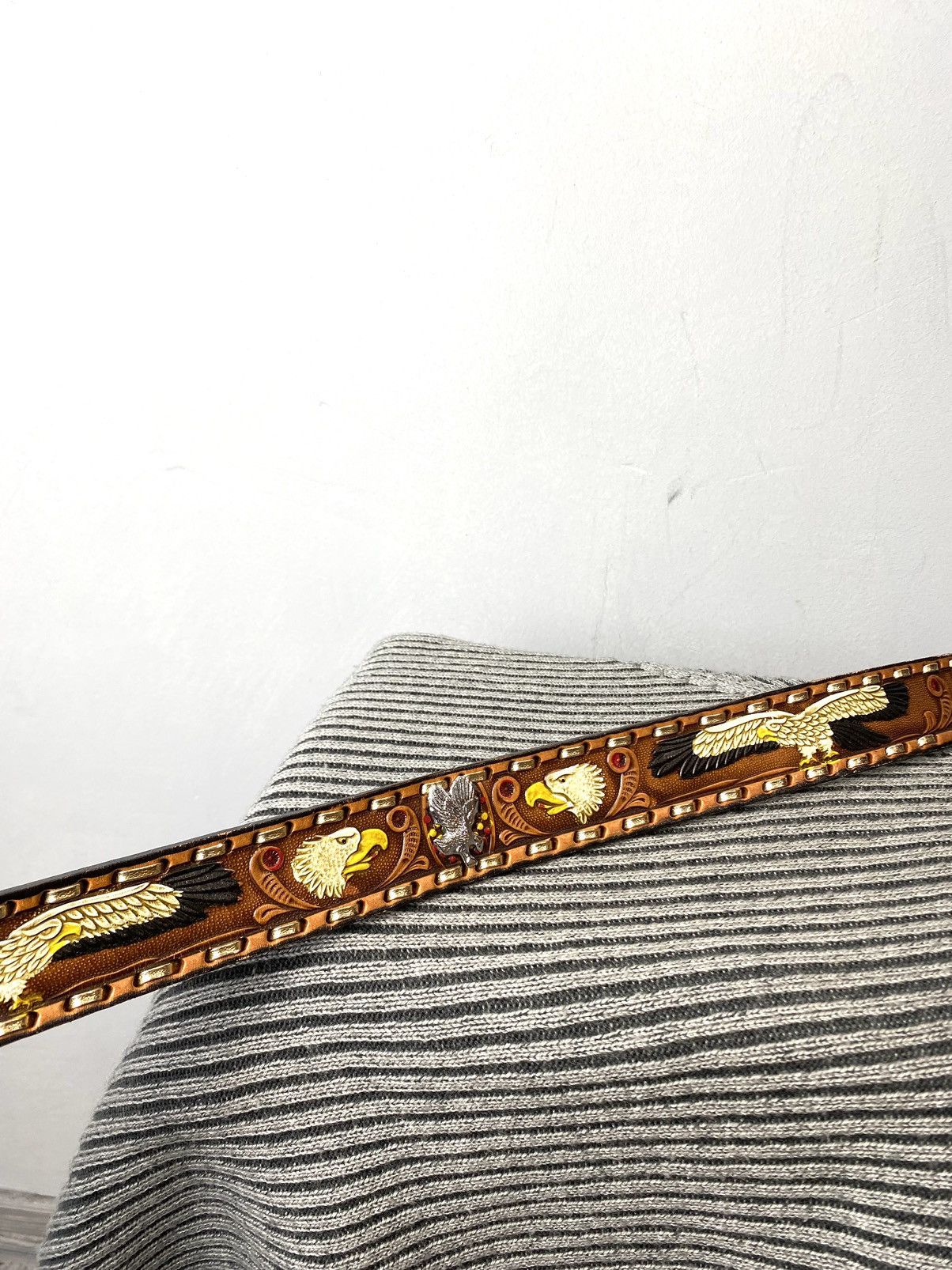 Cowboy Equipment Vintage Leather Belt Cowboy Western Style Metal Hype Size ONE SIZE - 4 Thumbnail