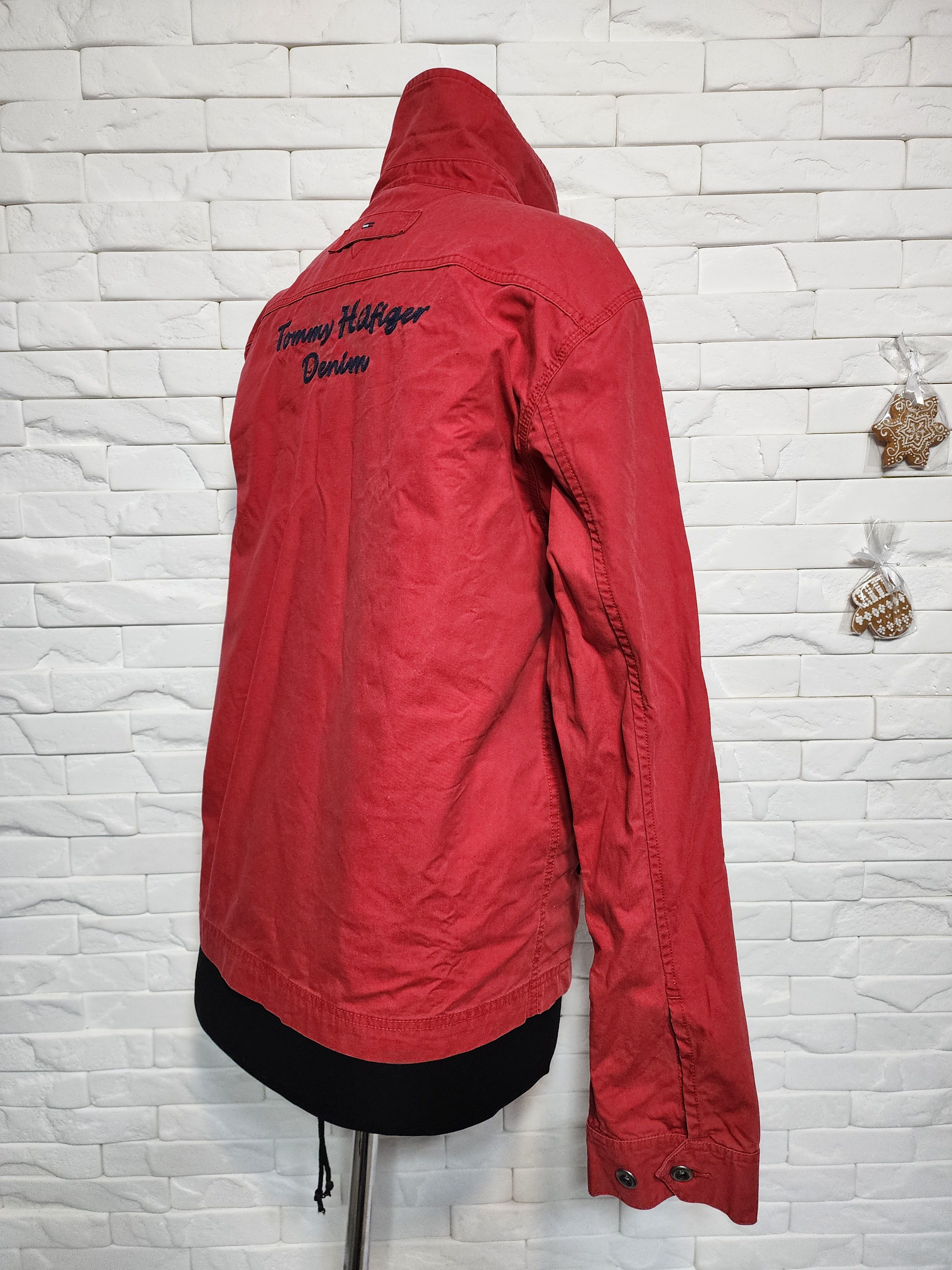 Tommy Hilfiger Red Denim Men's Jacket: Zippered Front. Size US M / EU 48-50 / 2 - 5 Thumbnail