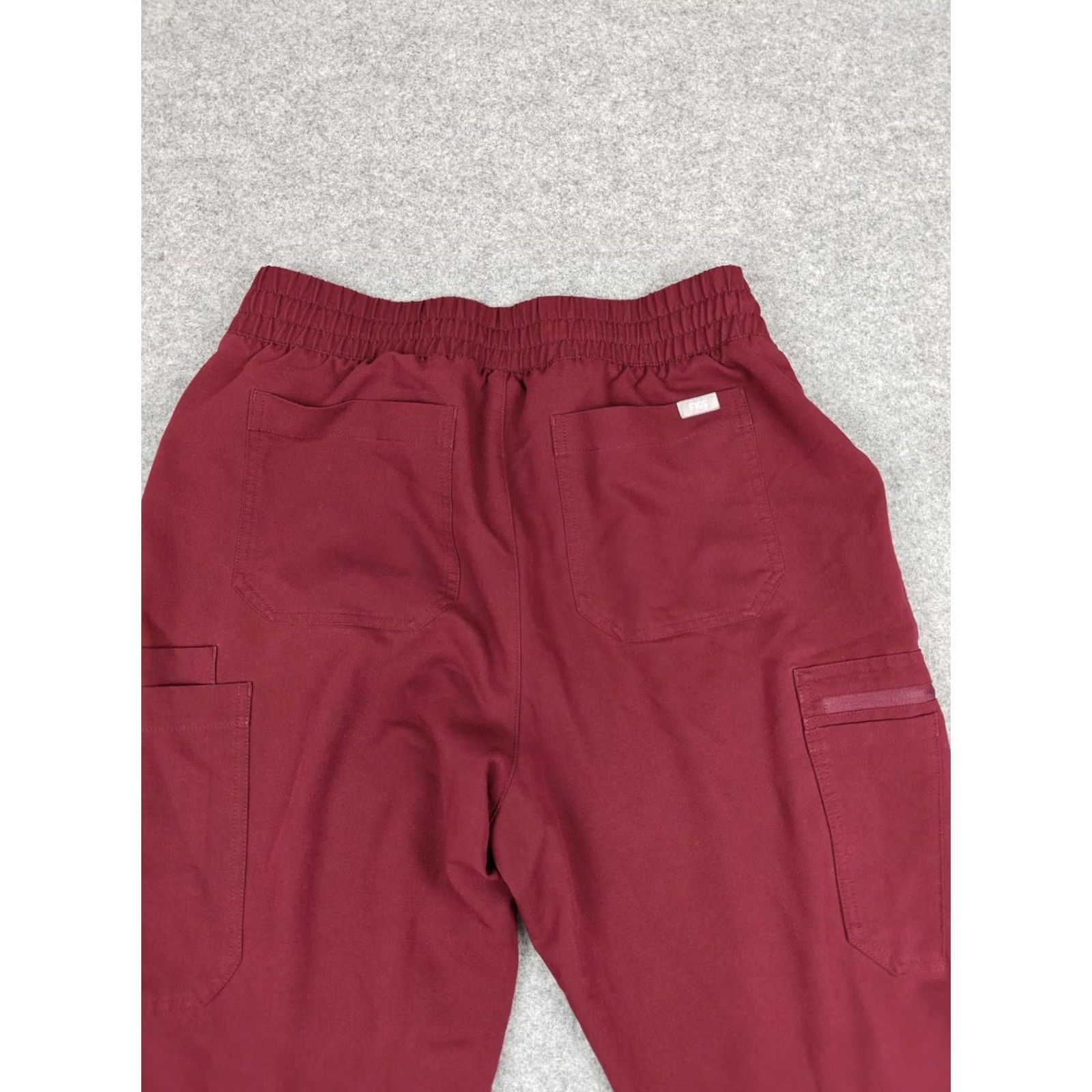 Vintage FIGS Scrub Pants Womens Large Red Technical Collection Drawstring Cargo Pockets Size 36" / US 14 / IT 50 - 6 Thumbnail