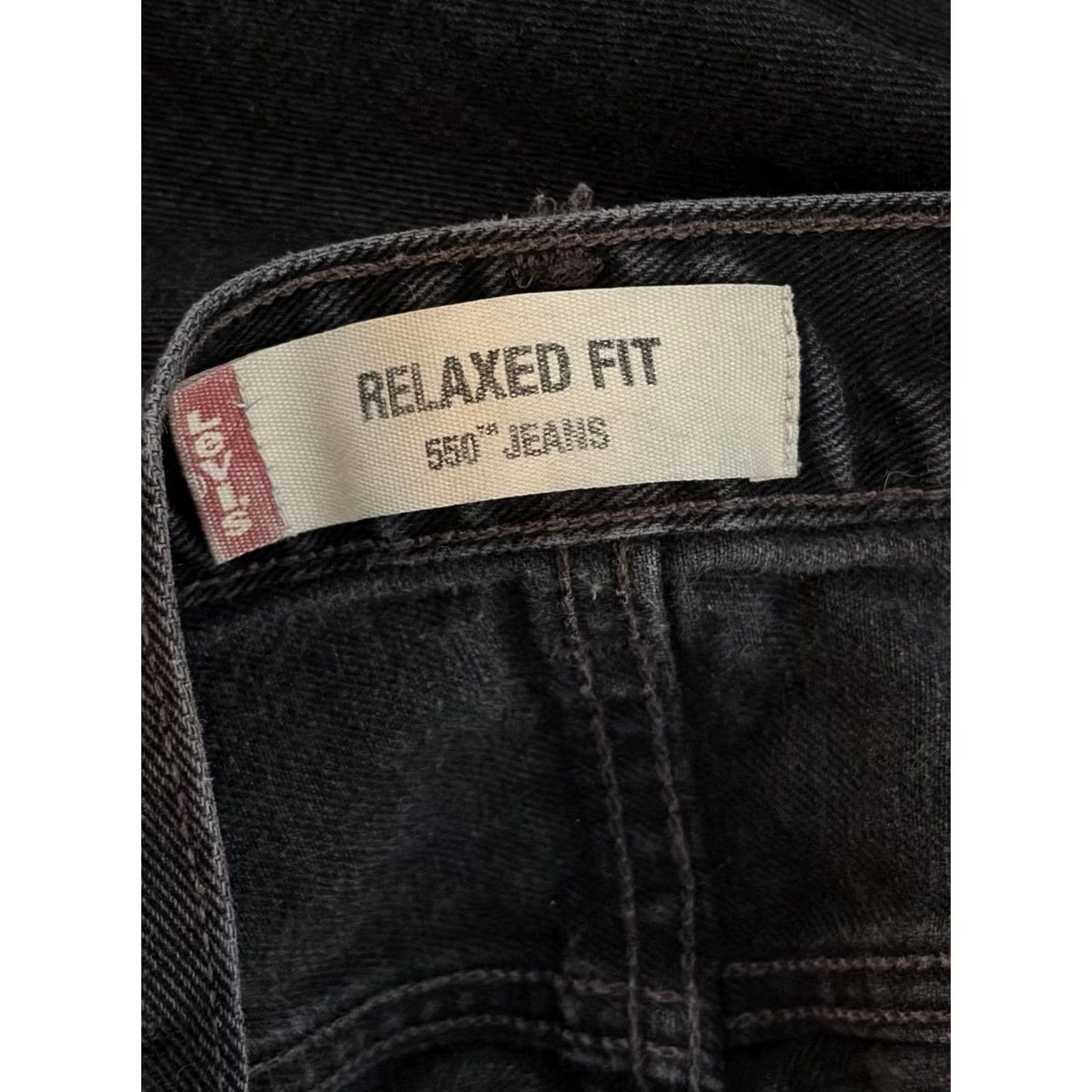 Levi's VINTAGE Levis 550 Relaxed Fit Straight Denim Black Jeans 54x30 Men Regular 34" Waist 30" Inseam Size US 38 / EU 54 - 4 Thumbnail