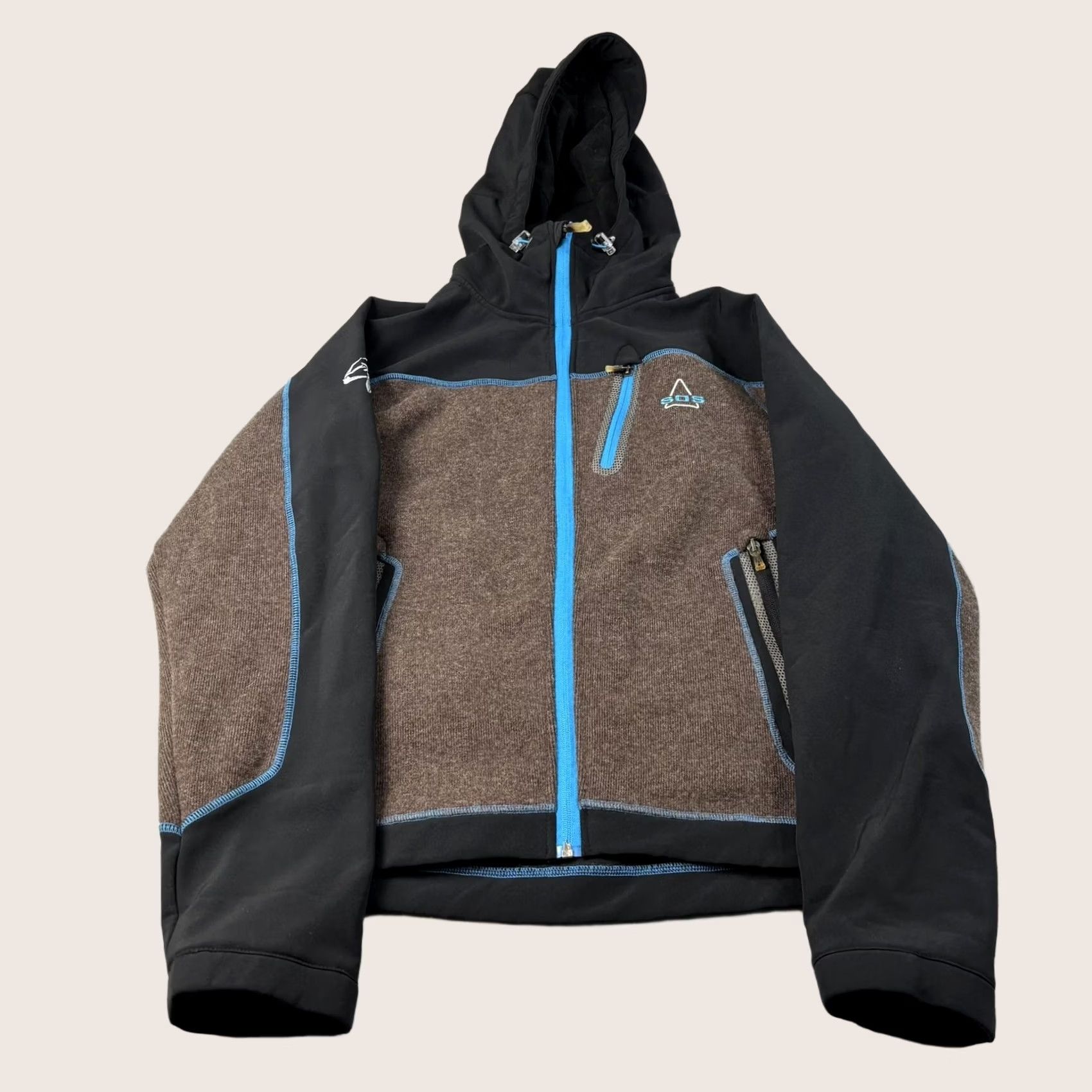 Asos SOS Jacket Mens Medium Brown Hooded Wool Blend Logo Bella Coola Heli Sports Size US M / EU 48-50 / 2 - 1 Thumbnail