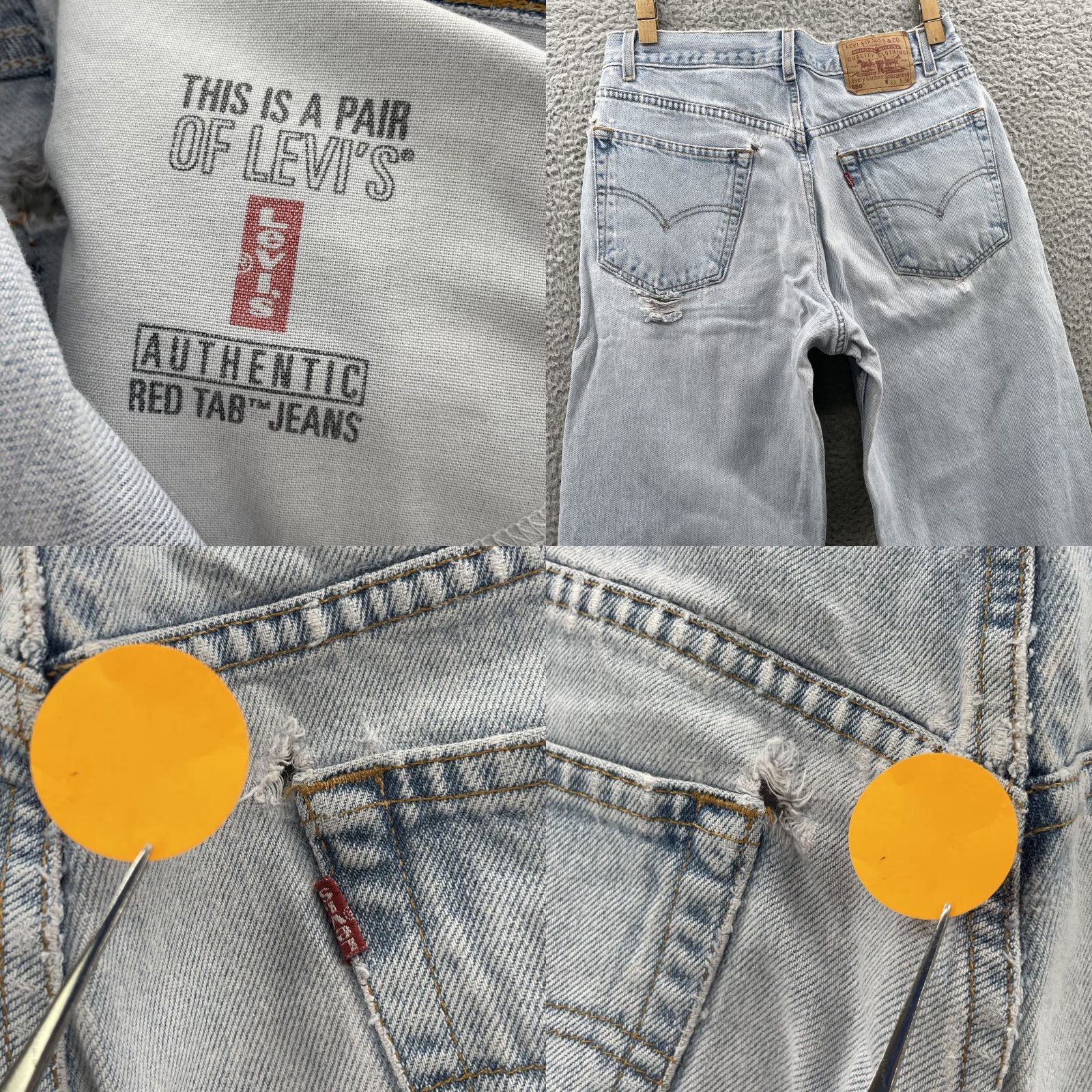 Levi's VINTAGE Levi's 550 Jeans Men 31x34 Blue Denim Mid Rise Relaxed Straight 90s Streetwear Y2k American Fashion Mens Size US 29 - 8 Thumbnail