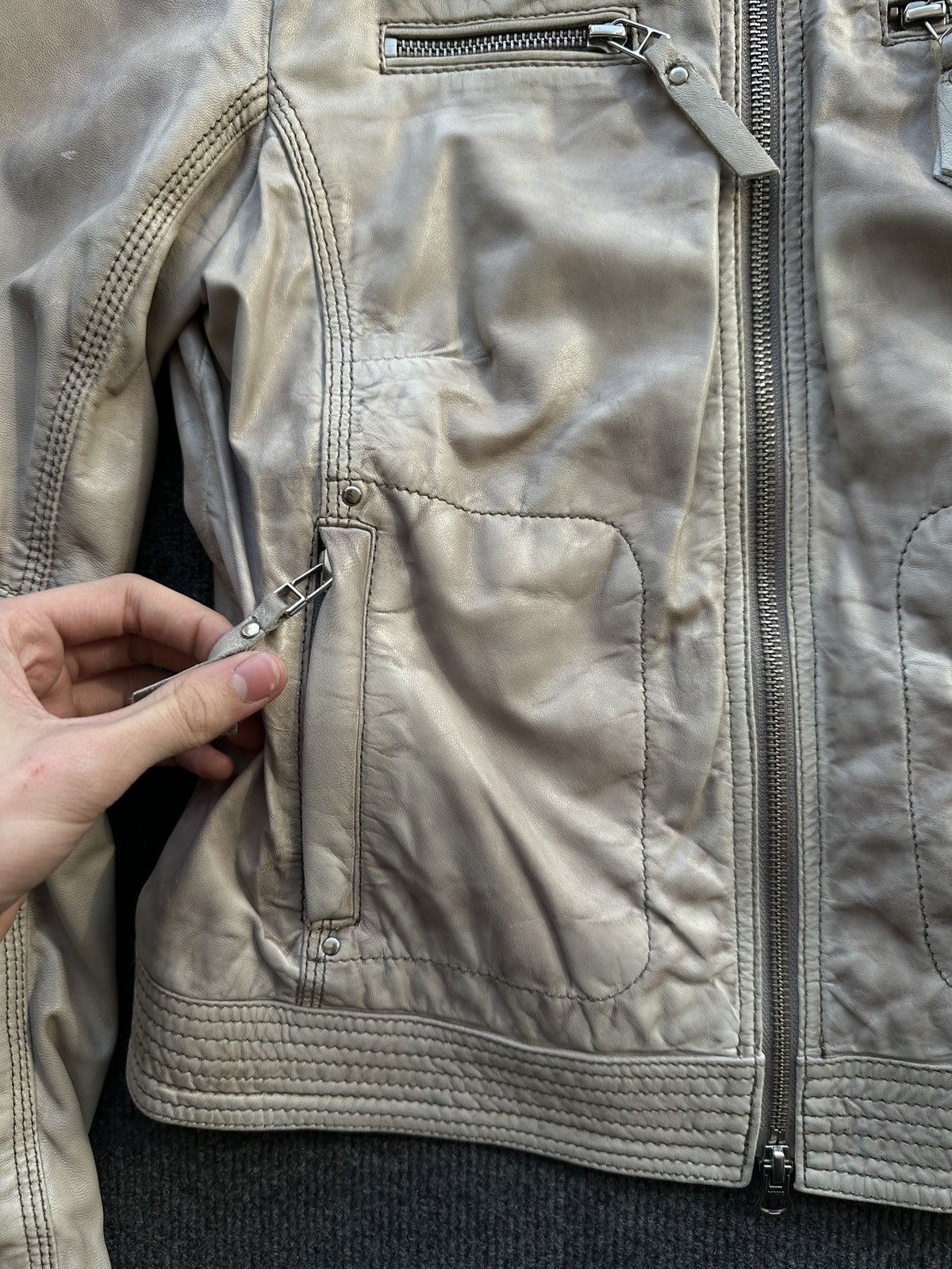Leather 🚨 LEATHER WOMEN OPIUM LUXURY JACKET ZIP AVANT GARDE POCKET Size XS / US 0-2 / IT 36-38 - 6 Thumbnail