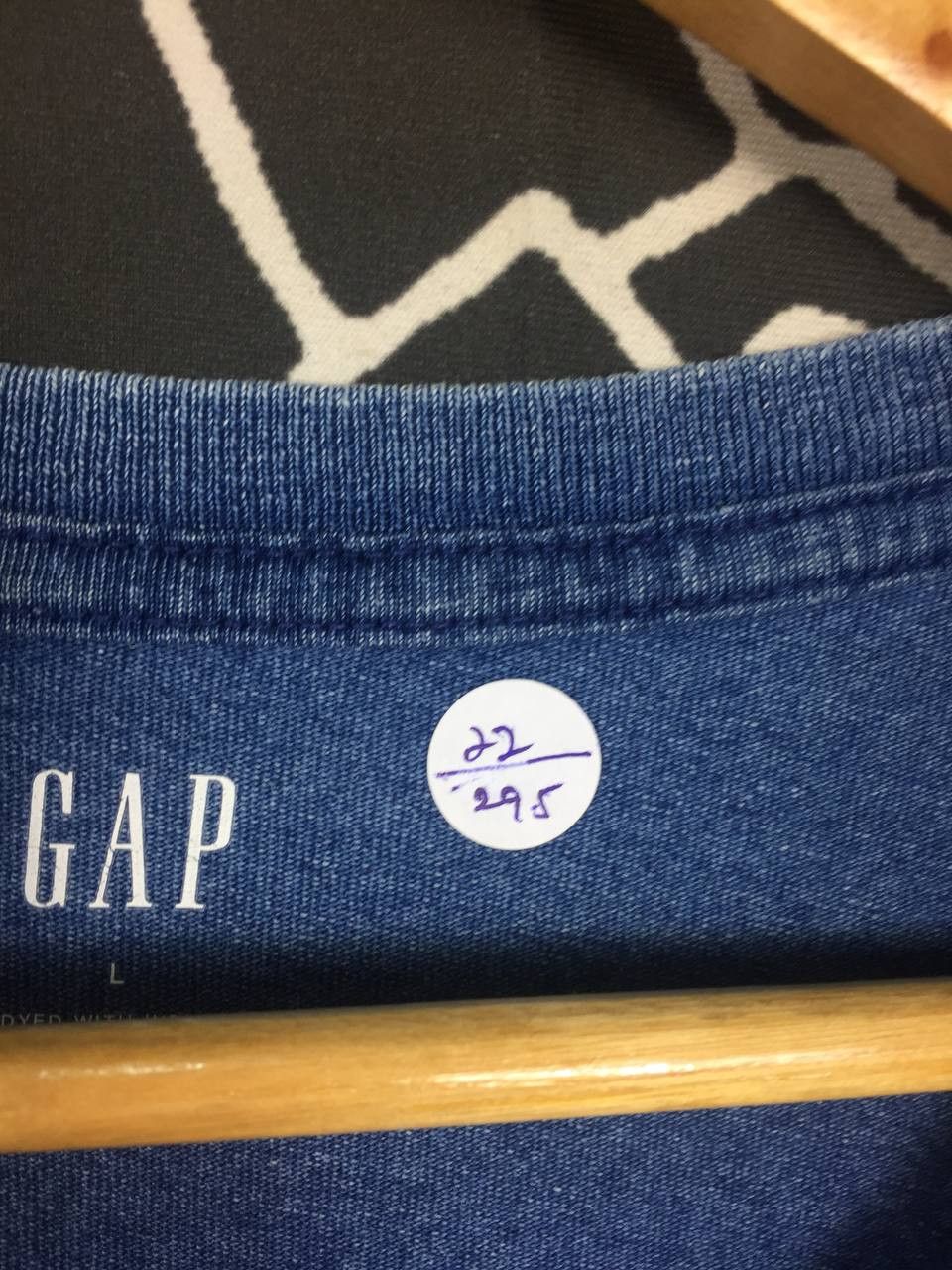 Gap × Vintage GAP Dyed With Indigo American Flag Patched Tee Size US L / EU 52-54 / 3 - 12 Thumbnail