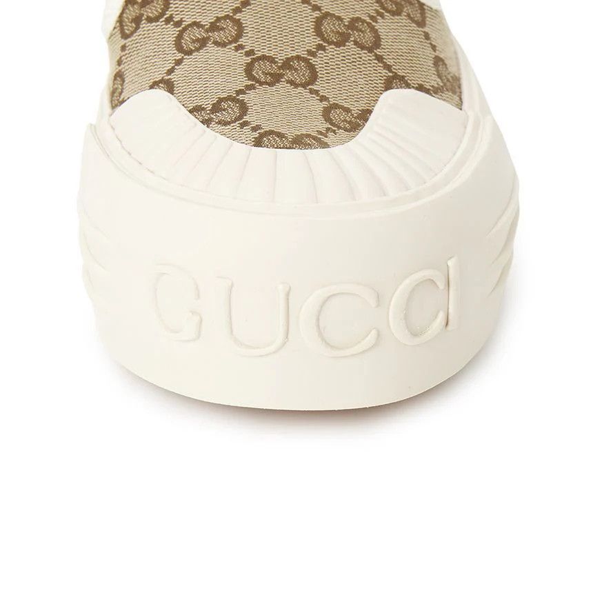 Gucci oc11z0126 Women's Slip-On Sneakers in Beige Size US 9 / IT 39 - 8 Thumbnail