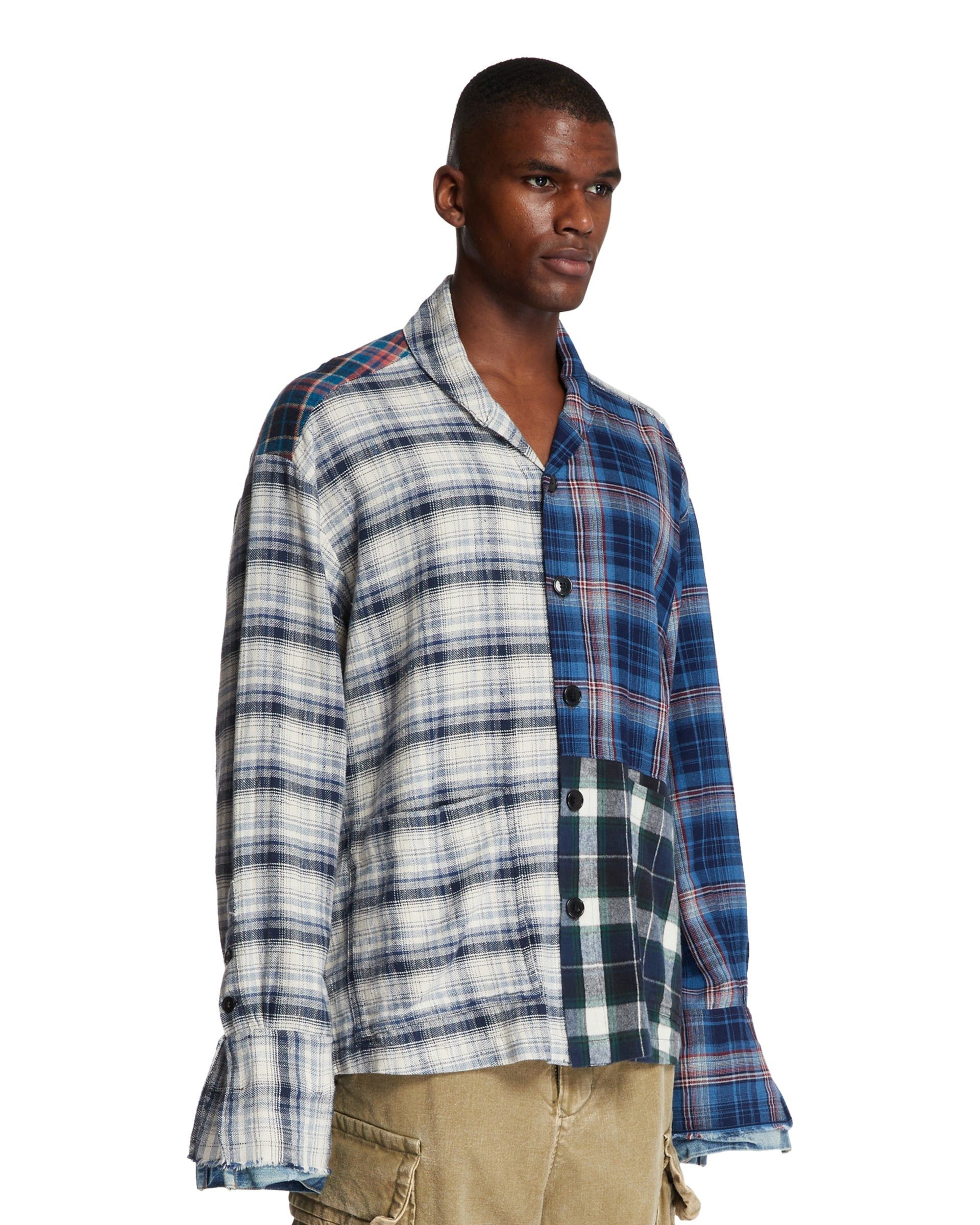 Greg Lauren $1050 Greg Lauren Mixed Plaid Shawl Collar Boxy Jacket Size US XL / EU 56 / 4 - 2 Thumbnail