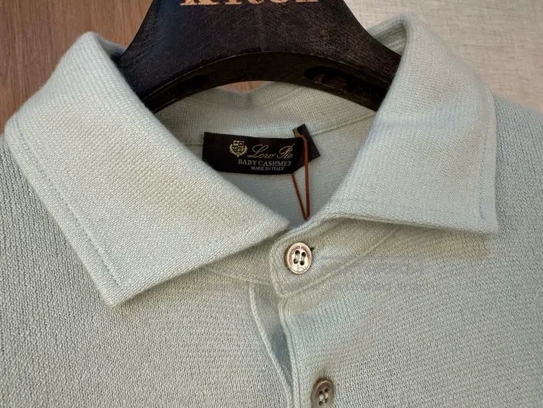 Loro Piana LORO PIANA Cashmere Polo in Ice Cream Color 100% Cashmere Size US L / EU 52-54 / 3 - 5 Thumbnail