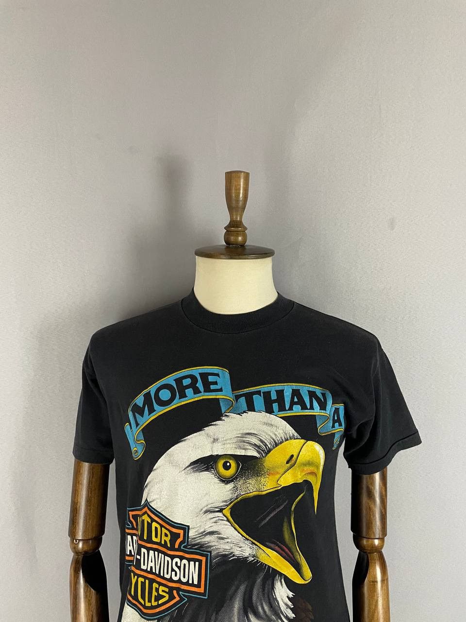 Harley Davidson Harley Davidson Tee T Shirt 1989 3D Print Black Faded Eagle Size US M / EU 48-50 / 2 - 2 Thumbnail