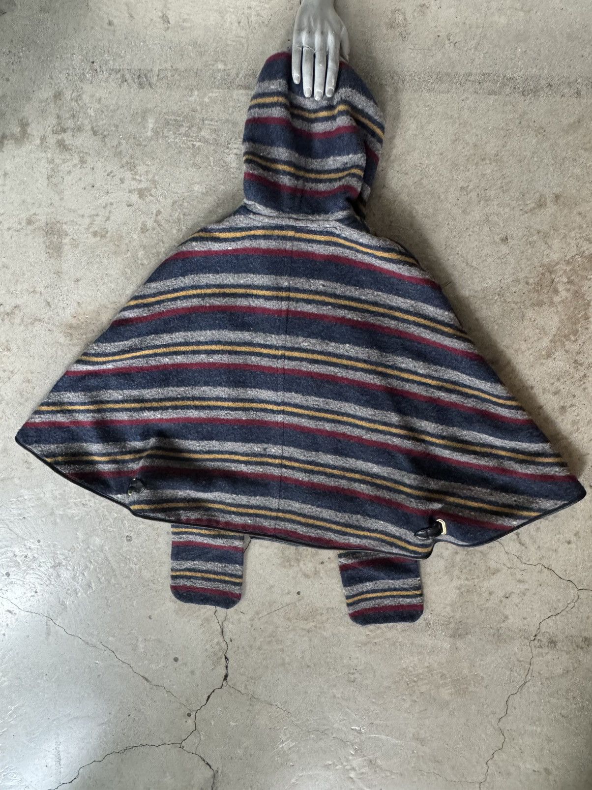 Blackmeans BLACKMEANS WOOL BLANKET BIKER CLOAK CAPE PONCHO Size US L / EU 52-54 / 3 - 7 Thumbnail
