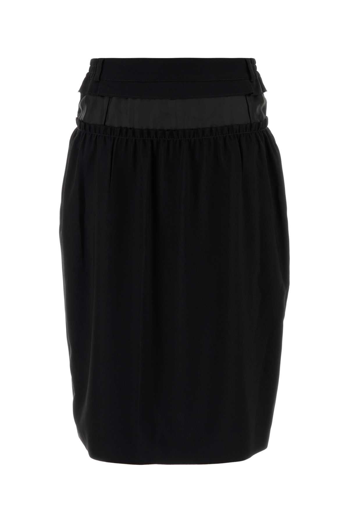 Black Stretch Cady Skirt