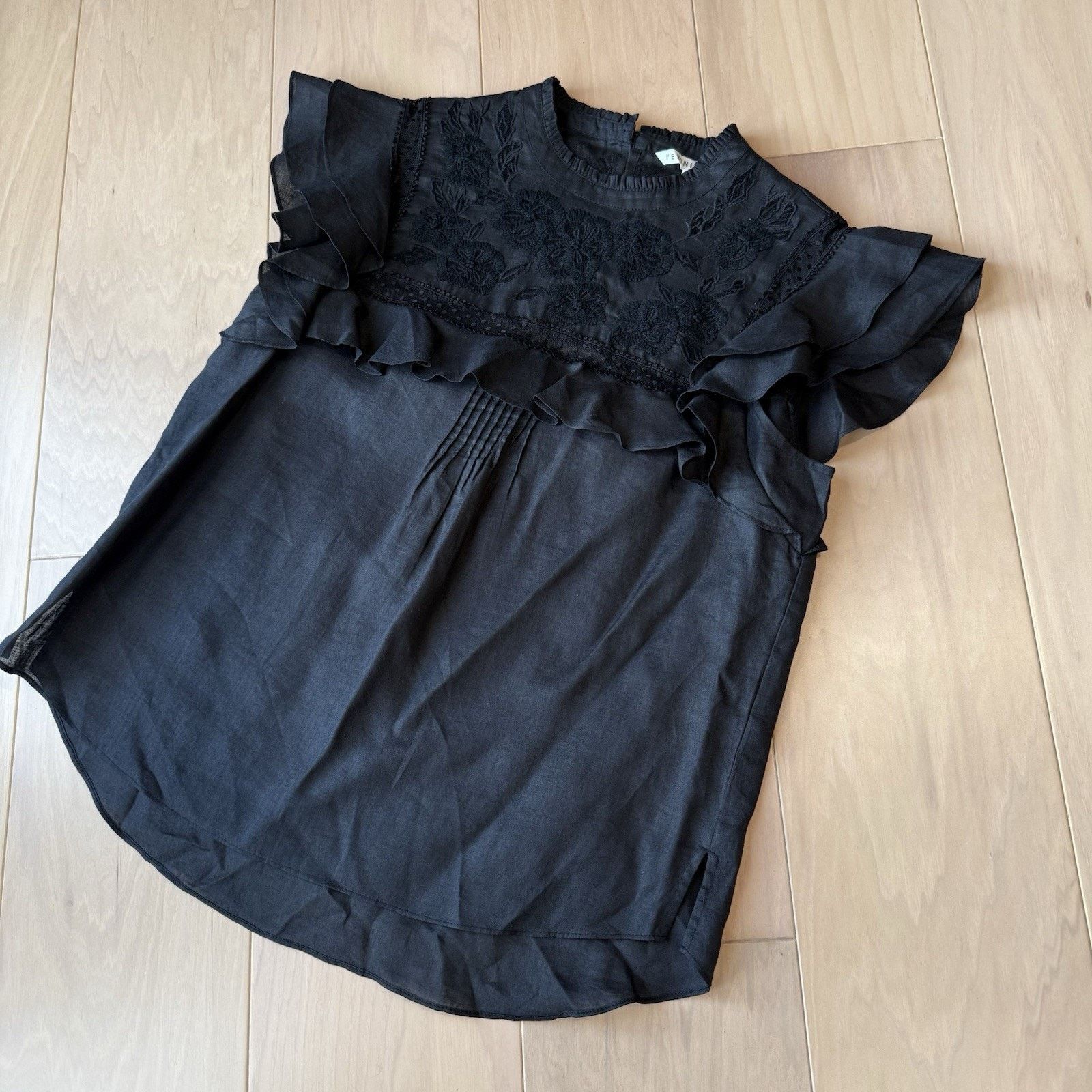 Veronica Beard Veronica Beard Abdula Ruffled High Neck Top Women's 8 Black Size M / US 6-8 / IT 42-44 - 8 Thumbnail