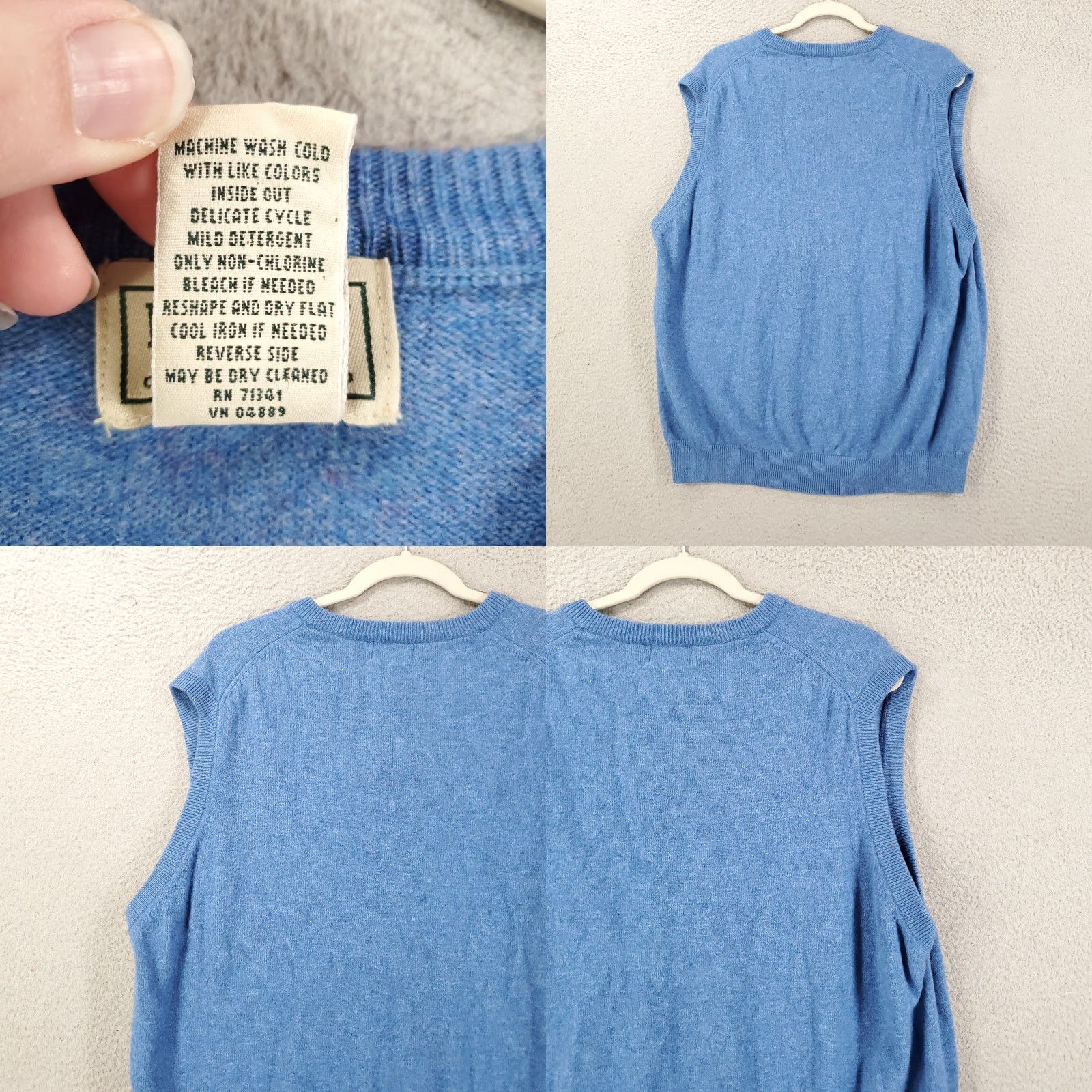 Vintage VINTAGE L.L. Bean Sweater Vest Mens 2XL Blue Wool V-Neck Sleeveless Pullover Golf Shirt Size US XXL / EU 58 / 5 - 8 Thumbnail