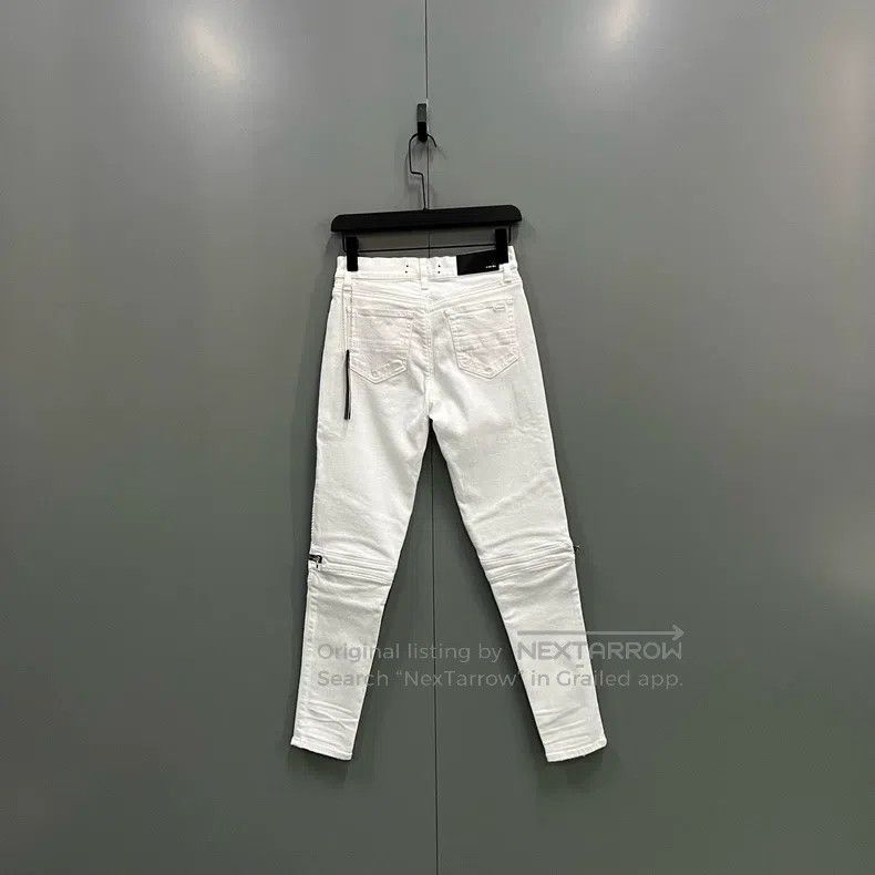 Other Amiri White knee zipper denim pants Size 25" / US 0 / IT 36 - 3 Thumbnail
