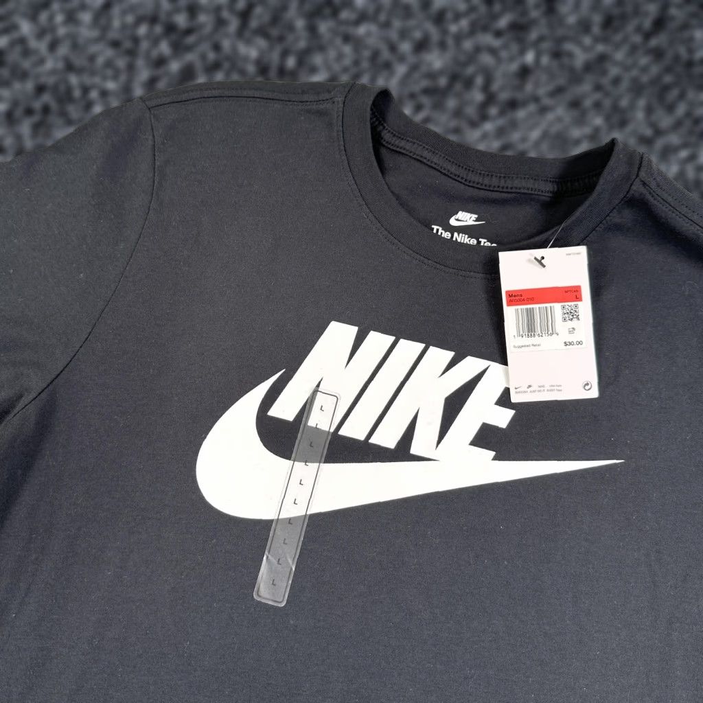 Nike Nike Shirt Mens Large Black Swoosh Graphic Logo The Nike Tee AR5004-010 Size US L / EU 52-54 / 3 - 1 Thumbnail