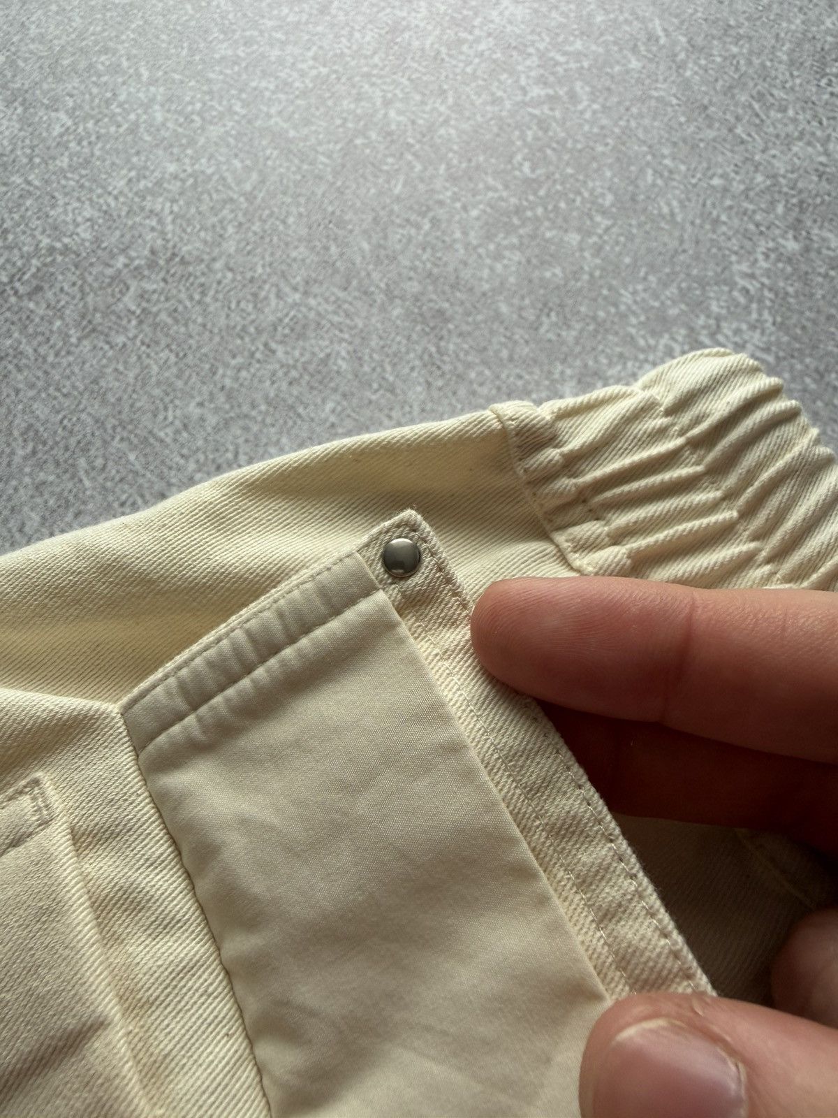 Rick Owens Rick Owens Fogachine SS22 Drop Crotch Wide Cut Beige Shorts Size US 31 - 13 Thumbnail