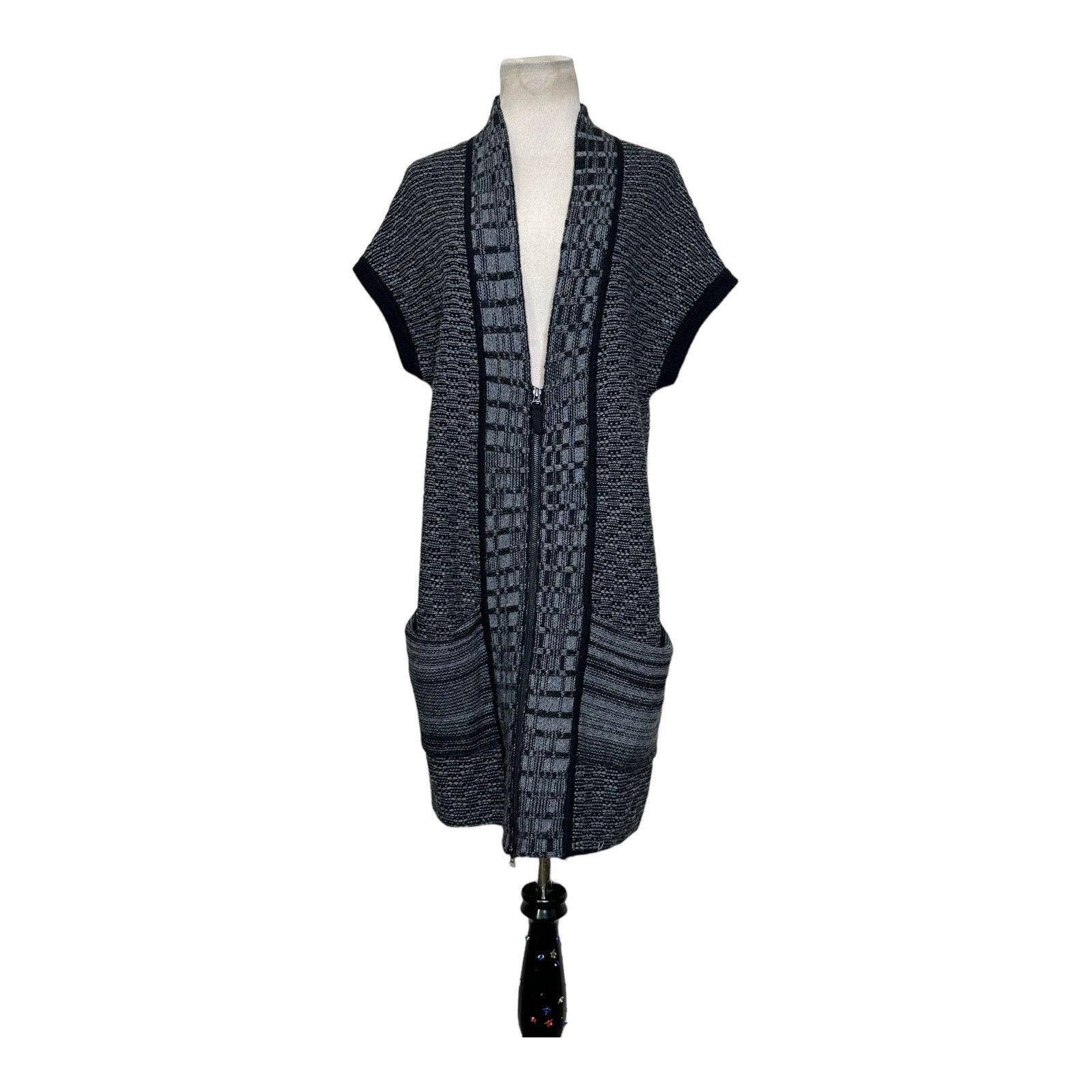 White + Warren White + Warren Black Gray Zip Up Sweater Duster M Size M / US 6-8 / IT 42-44 - 11 Thumbnail