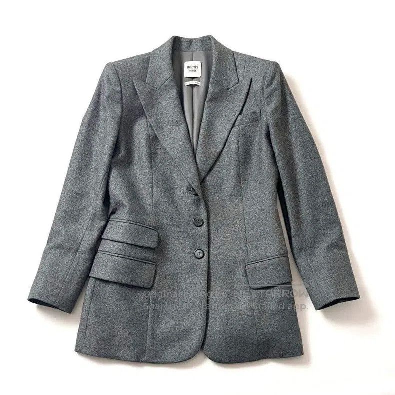Hermes Hermes Gray Cashmere Blazer Jacket Size S / US 4 / IT 40 - 1 Thumbnail