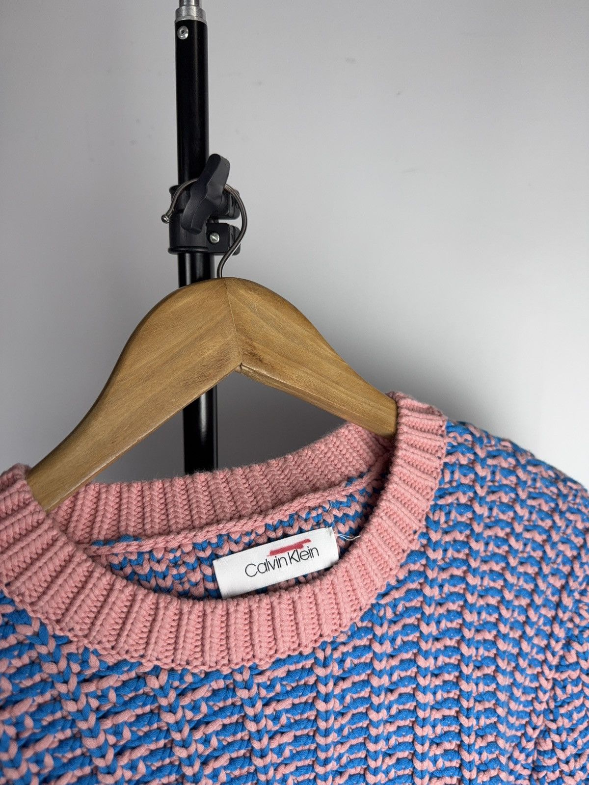 Calvin Klein Calvin Klein Pink Blue Chunky Heavy Knit Cotton Sweater Size M / US 6-8 / IT 42-44 - 9 Thumbnail