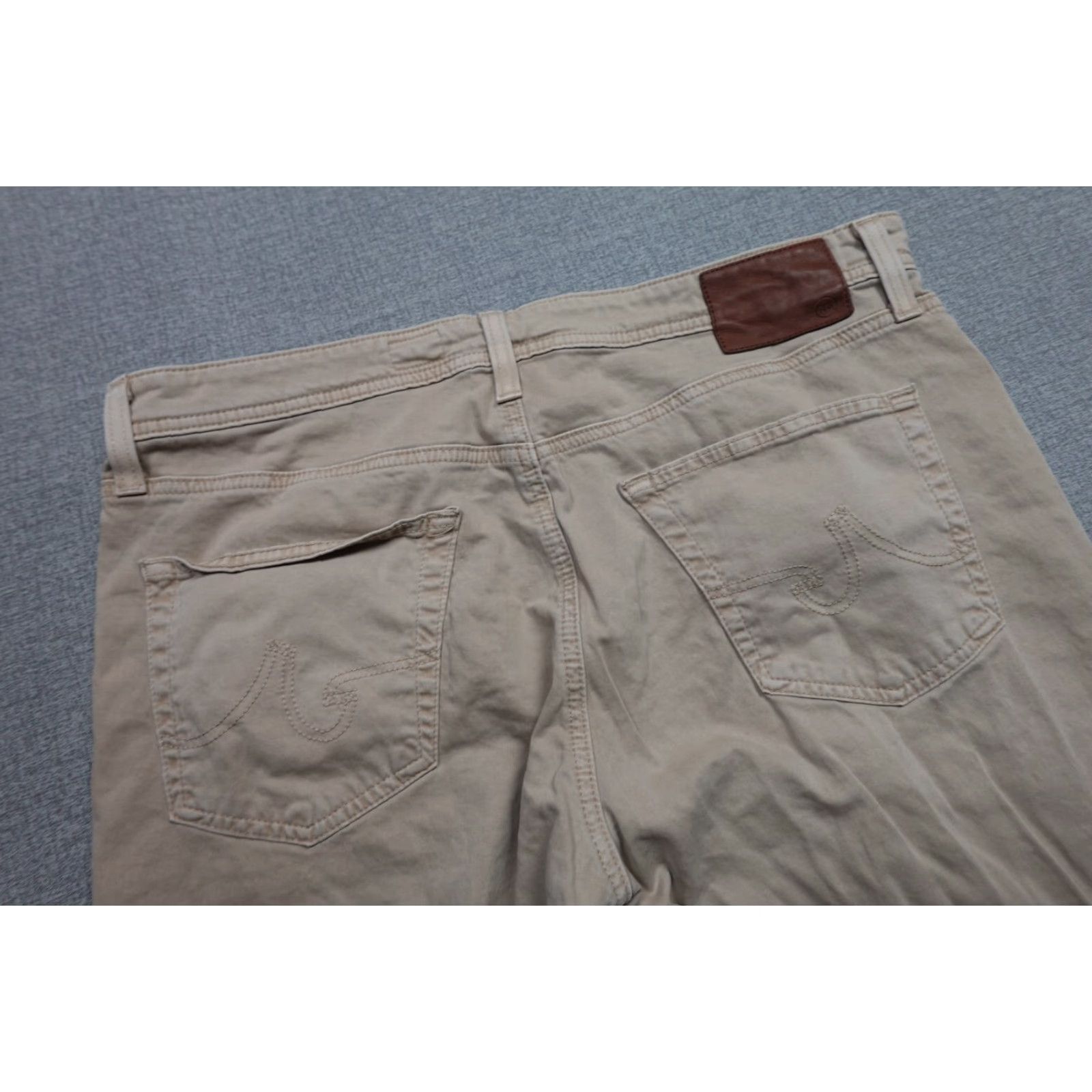 Vintage AG Adriano Goldschmied The Graduate Pants Mens 36x28 Beige Khaki Tapered Leg 확 Size US 36 / EU 52 - 2 Thumbnail