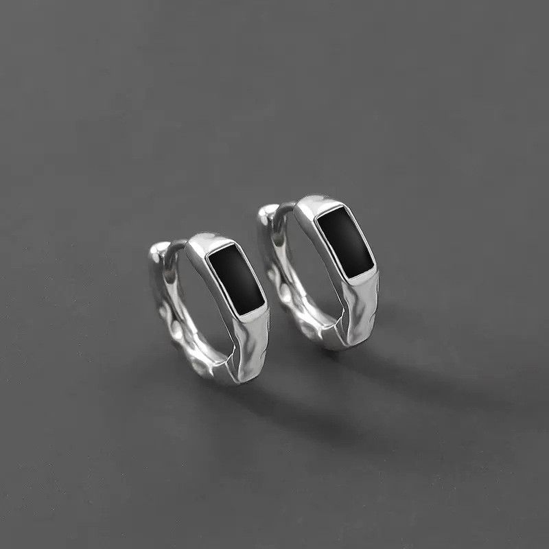 Jewelry × Sterling Silver New Trend Earrings One Pairs Chrome Jewelry Size ONE SIZE - 6 Thumbnail