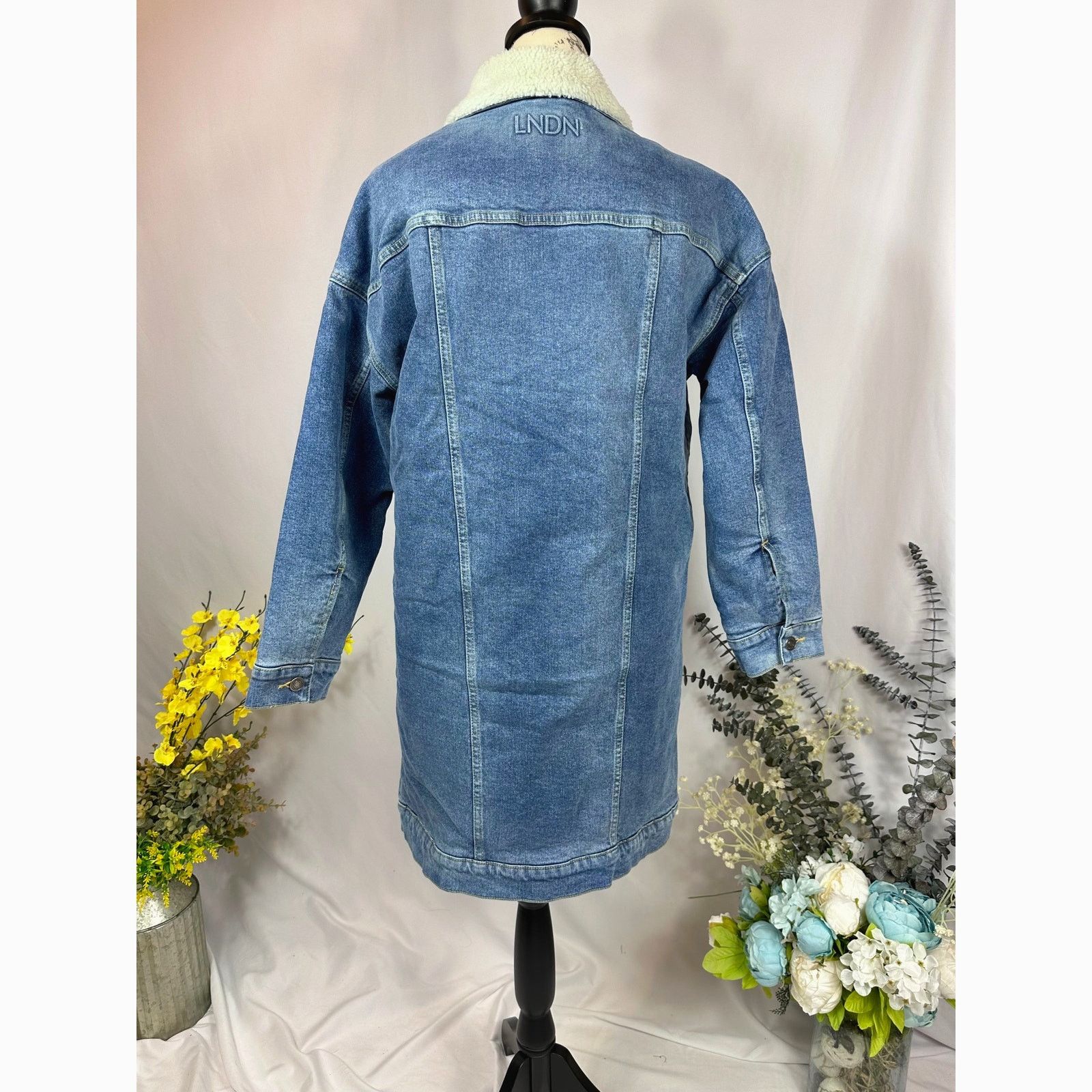 Other LNDN Landon Denim Sherpa Lined Jacket Medium Wash XS/S Size S / US 4 / IT 40 - 14 Thumbnail