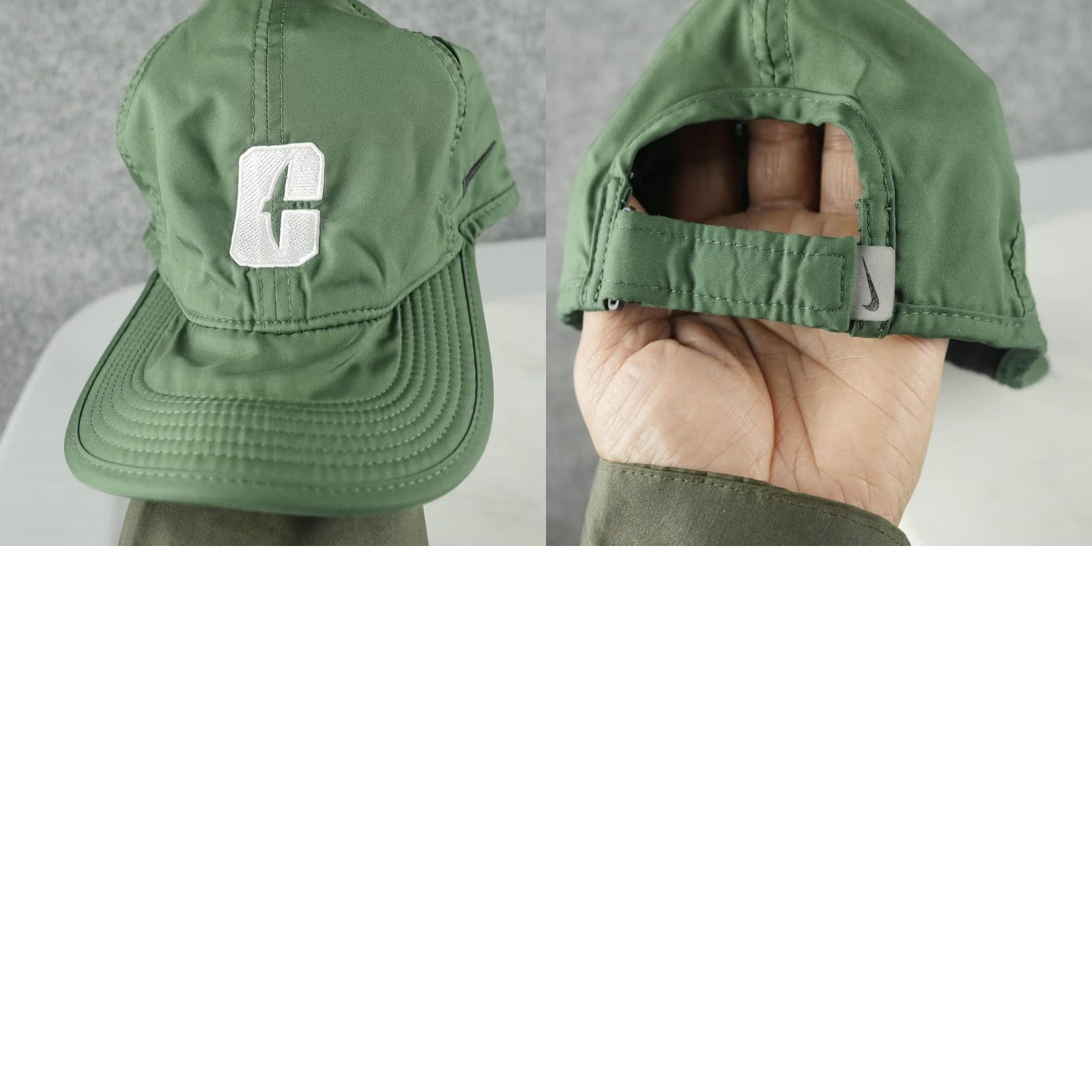 Nike Nike Featherlight Hat Cap Strap Back Mens One Size Green C Logo Dri-FIT Running Size ONE SIZE - 8 Thumbnail