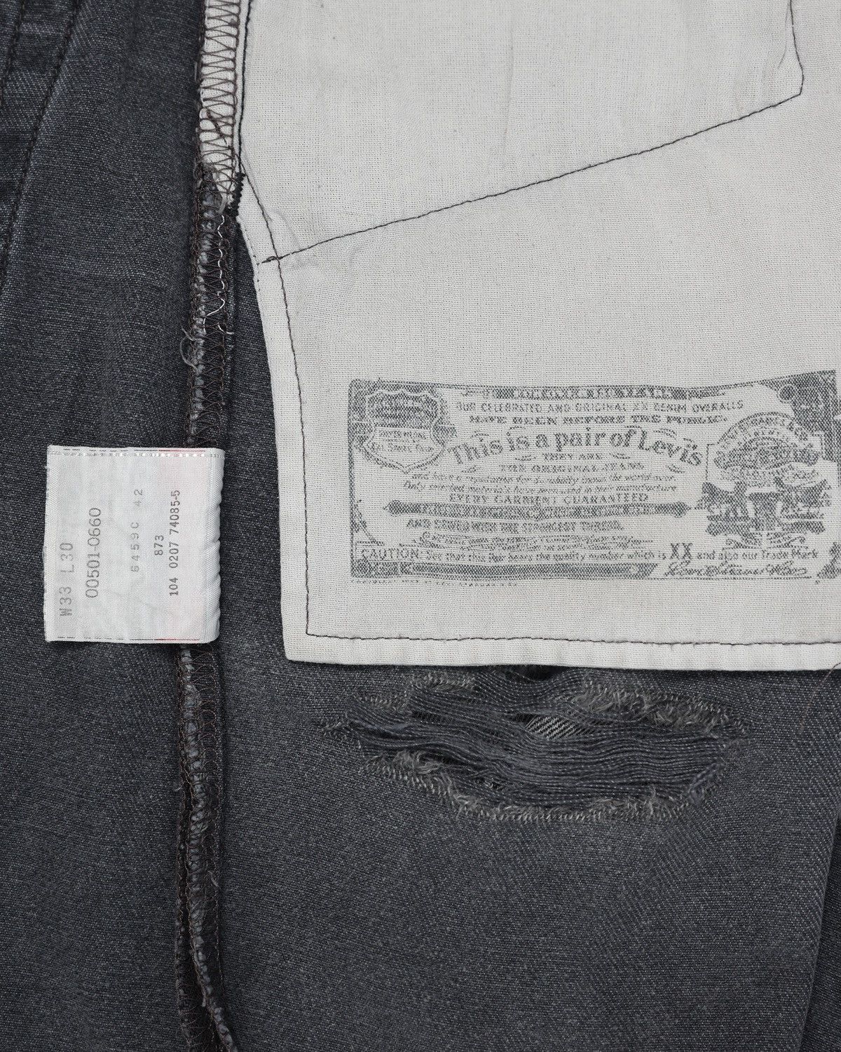 Levi's Levi’s 501 Straight Washed distressed faded Grey Denim Size US 33 - 7 Thumbnail