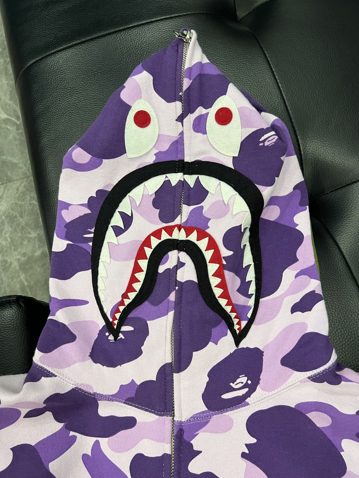 Bape A Bathing Ape Taipei Exclusive Purple Camo Shark Zip Hoodie Size US XL / EU 56 / 4 - 5 Thumbnail