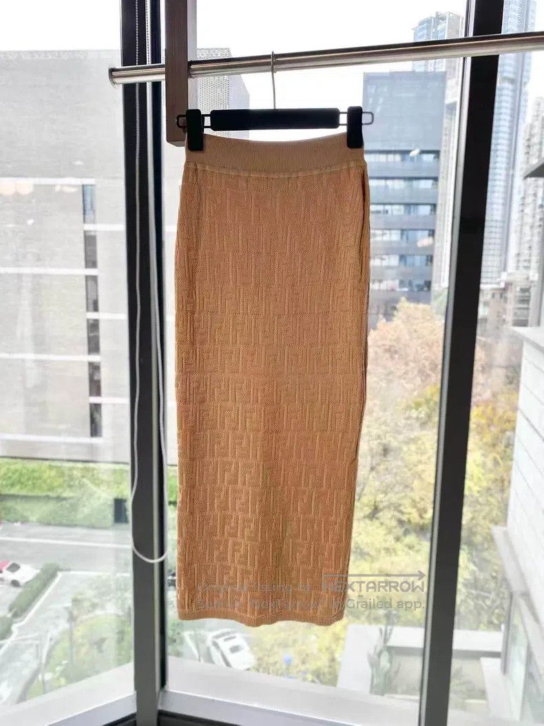Fendi Fendi Viscose Fiber Monogram Print Knit Maxi Dress Size 25" / US 0 / IT 36 - 3 Thumbnail