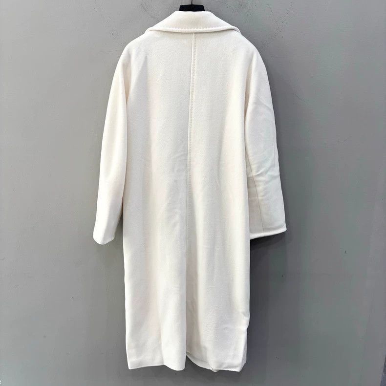 Max Mara Maxmara 101801 White Wool Coat-2508 Size M / US 6-8 / IT 42-44 - 4 Thumbnail