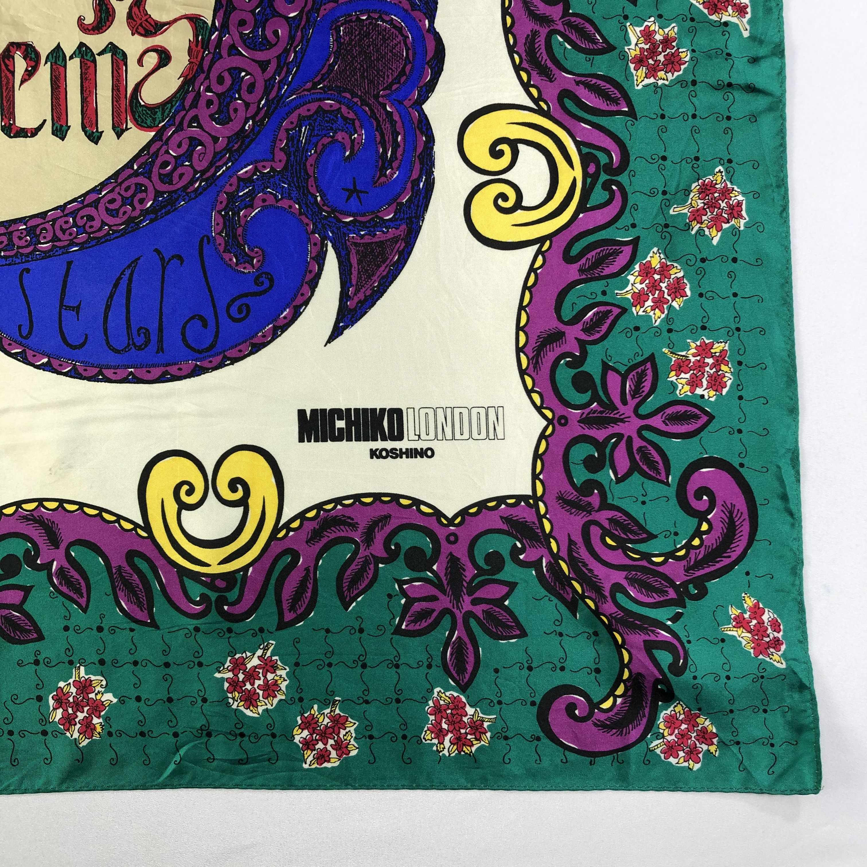 Michiko Koshino London × Vintage Vintage Michiko Koshino London Silk Scarf Size ONE SIZE - 4 Thumbnail