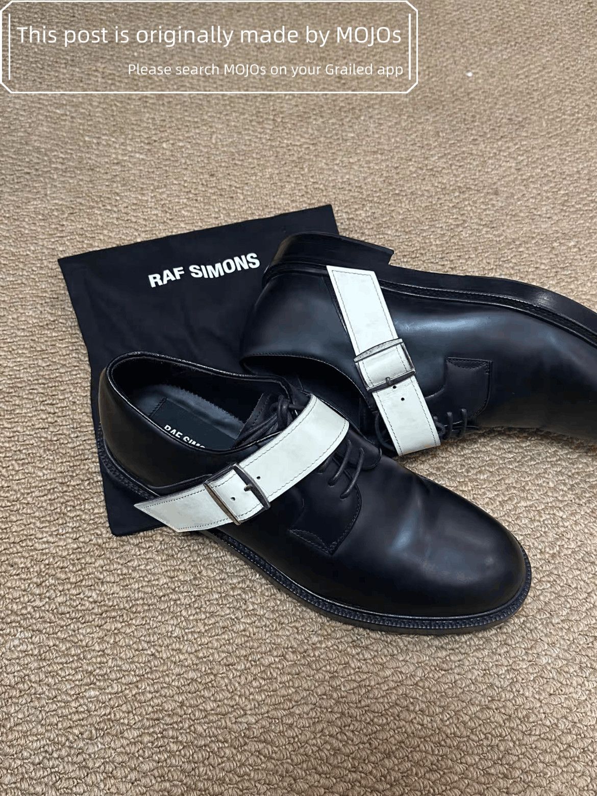 Raf Simons Sz 43 Raf Simons White Belt Stripe Derby Size US 10 / EU 43 - 1 Thumbnail
