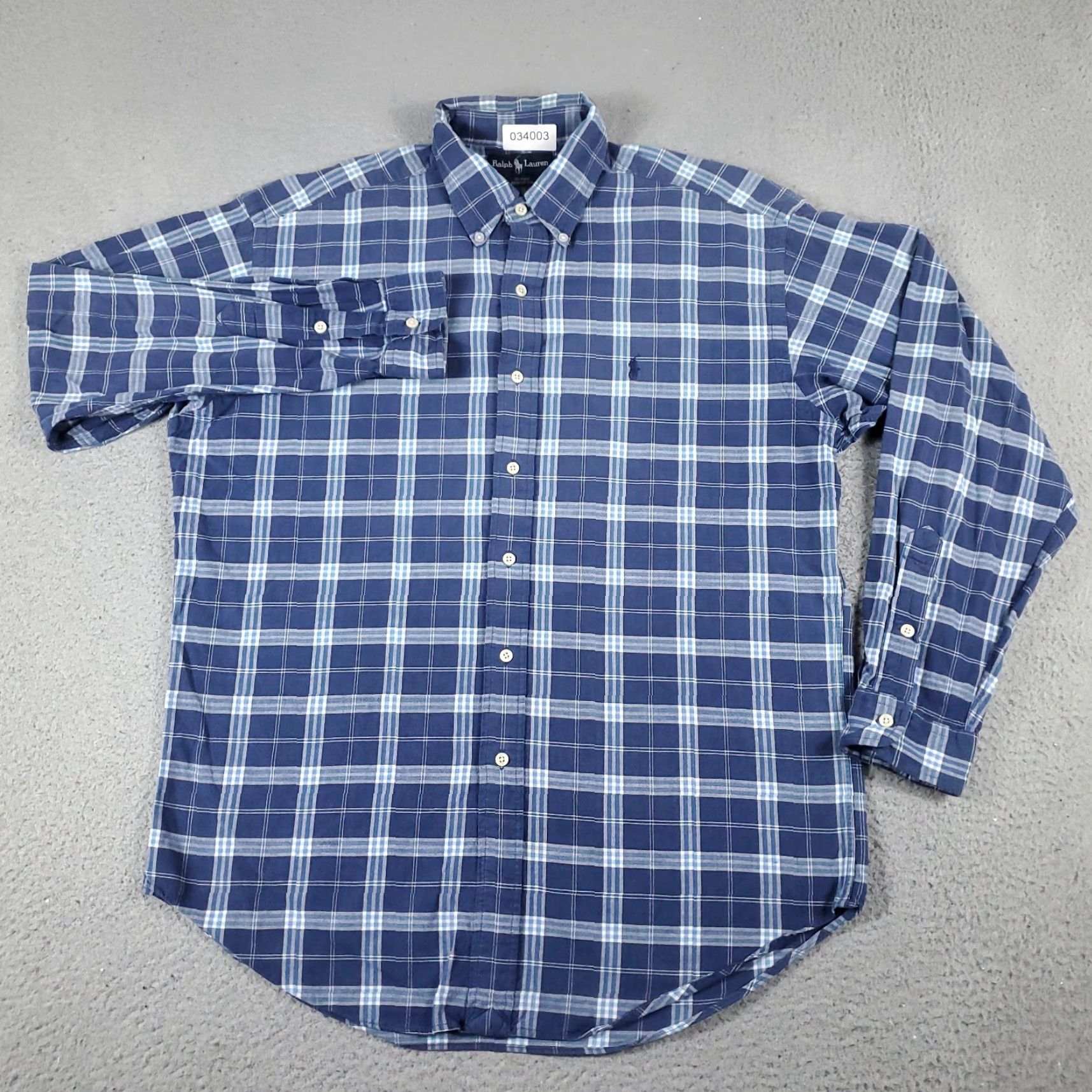 Ralph Lauren Ralph Lauren Shirt Mens Medium Blue Plaid Button-Up Long Sleeve Polo Button-Down Collar Size US M / EU 48-50 / 2 - 3 Thumbnail